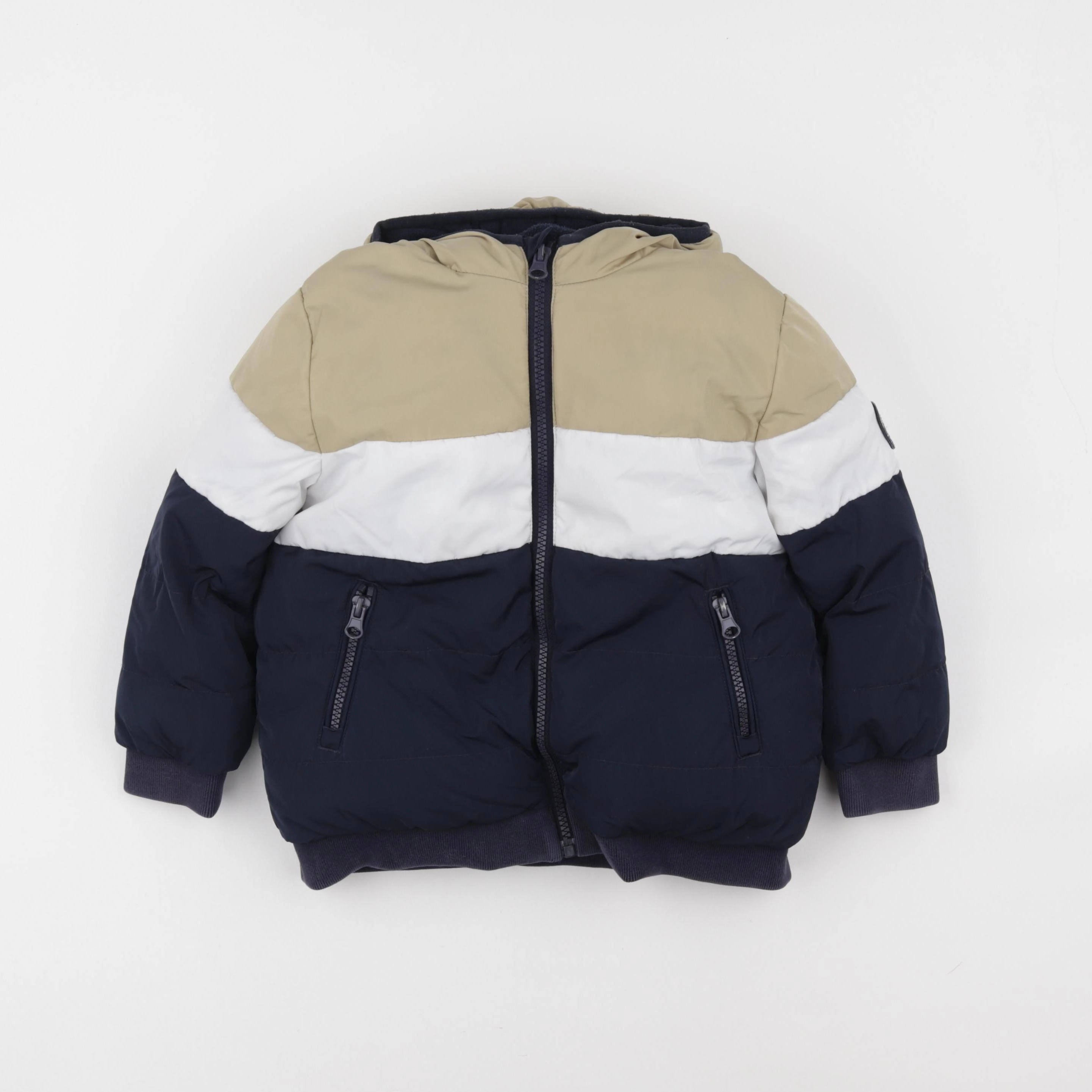 Petit Bateau - doudoune bleu, marron - 4 ans
