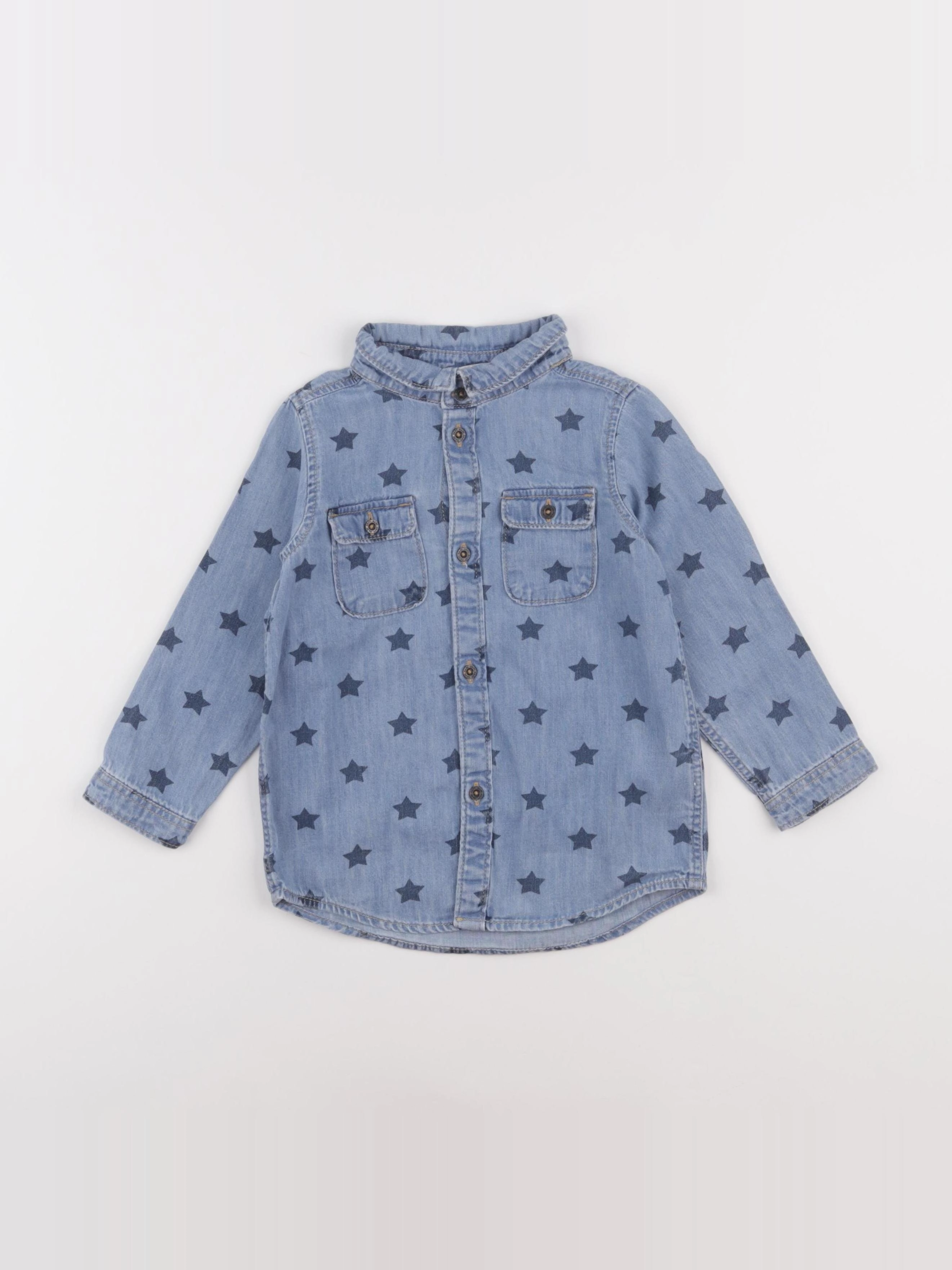 H&M - chemise bleu - 2/3 ans