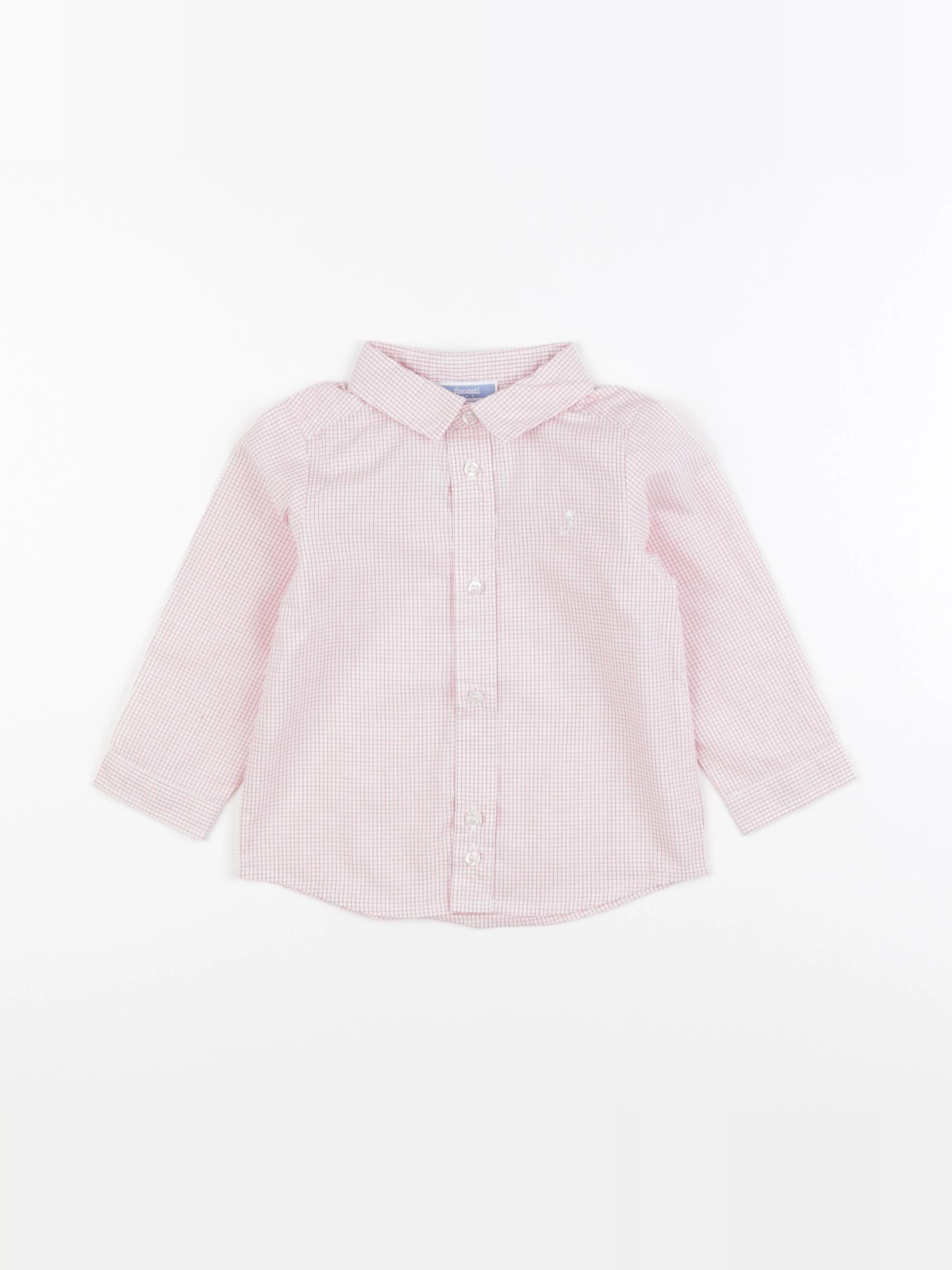 Jacadi - chemise blanc, rouge - 12 mois