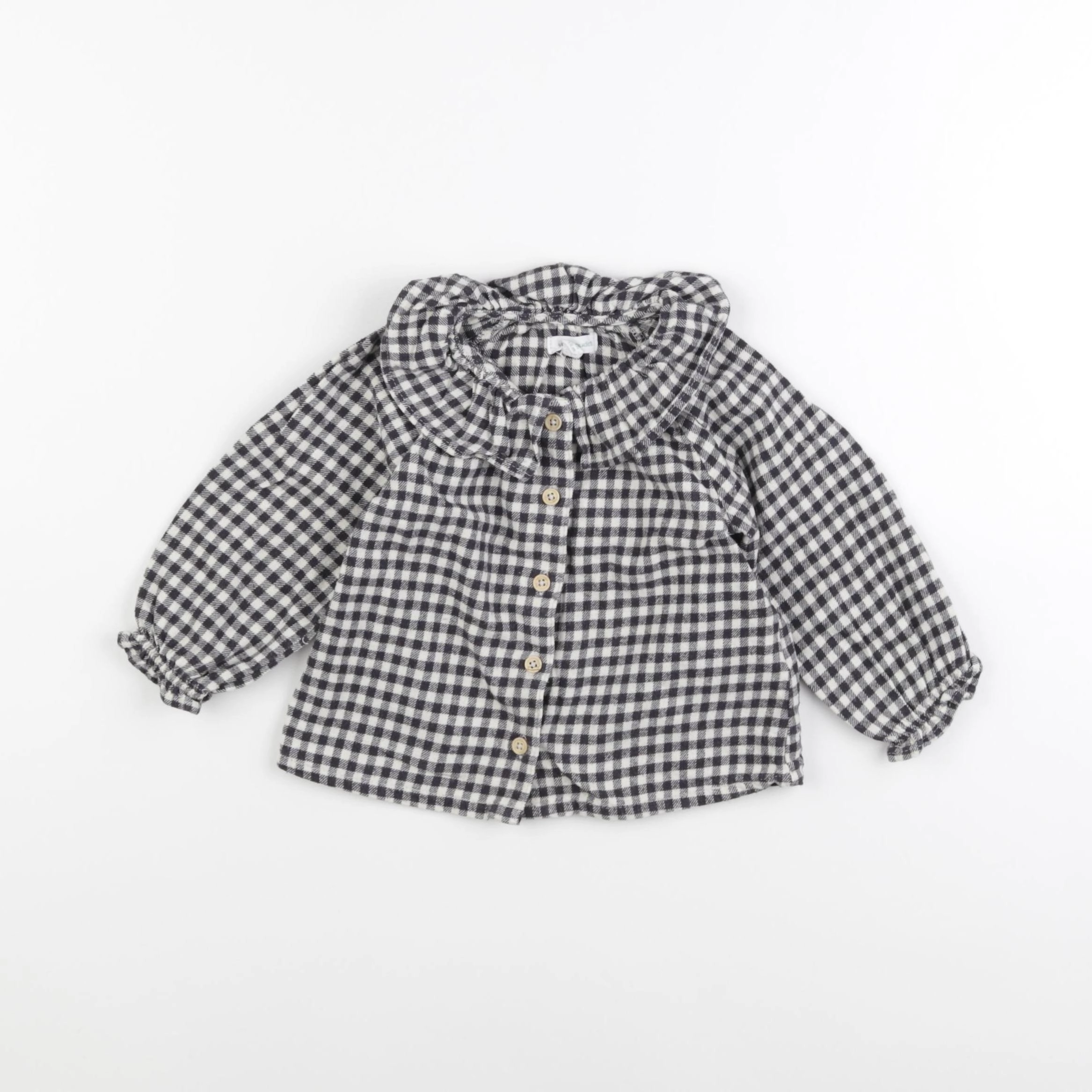 Vertbaudet - blouse blanc, noir - 12 mois