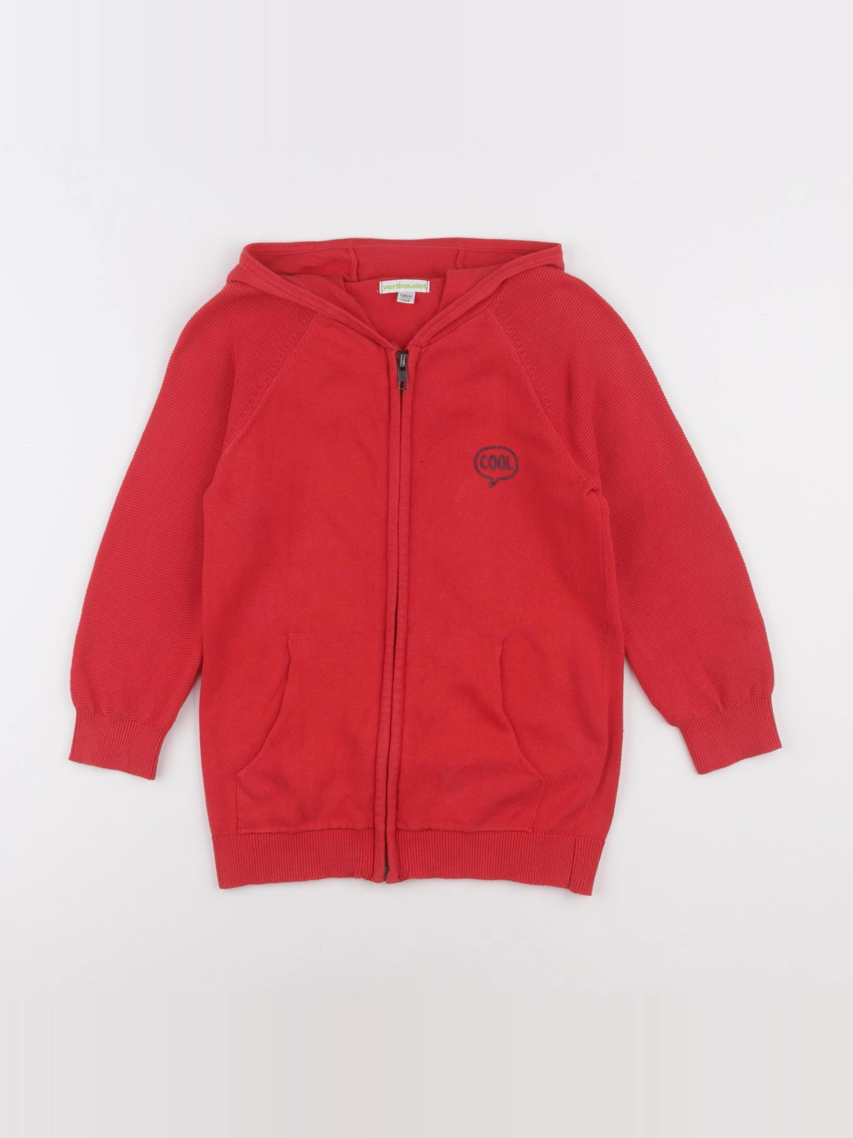 Vertbaudet - gilet rouge - 8 ans