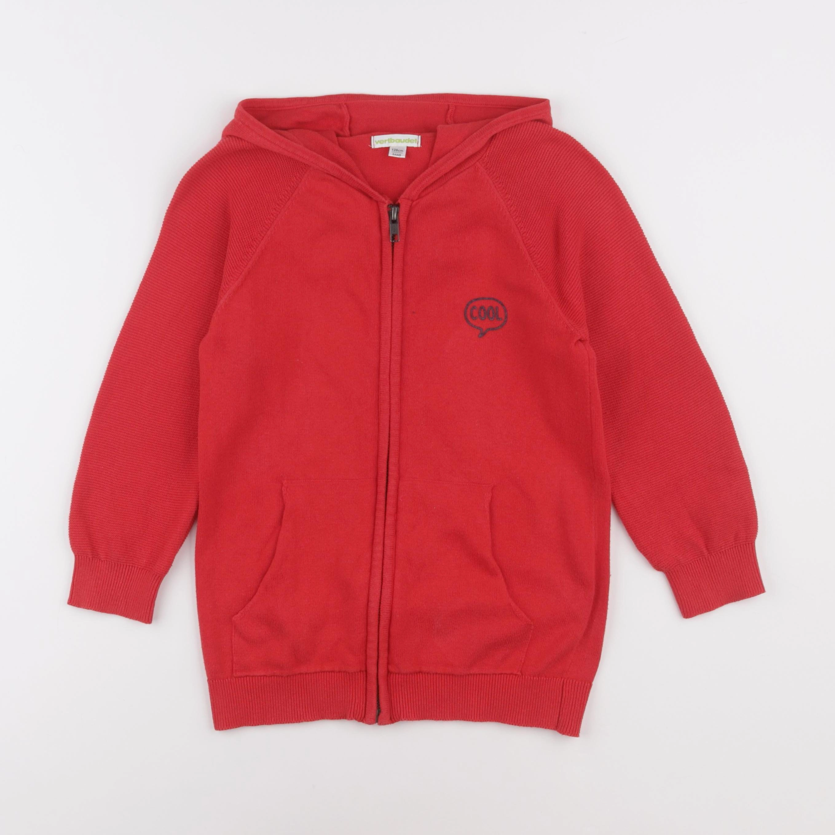 Vertbaudet - gilet rouge - 8 ans