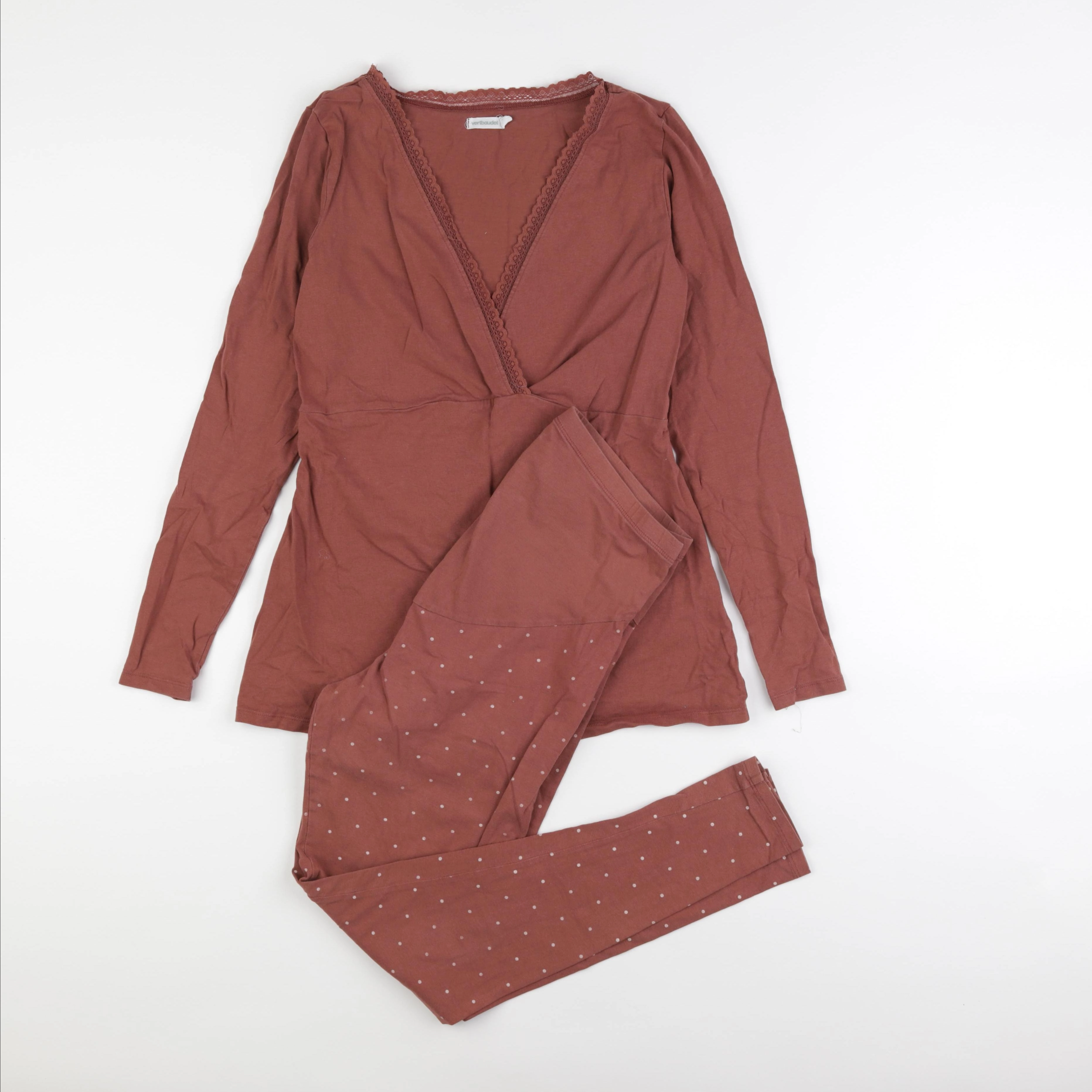 Vertbaudet - pyjama grossesse coton rose - 34 à 36