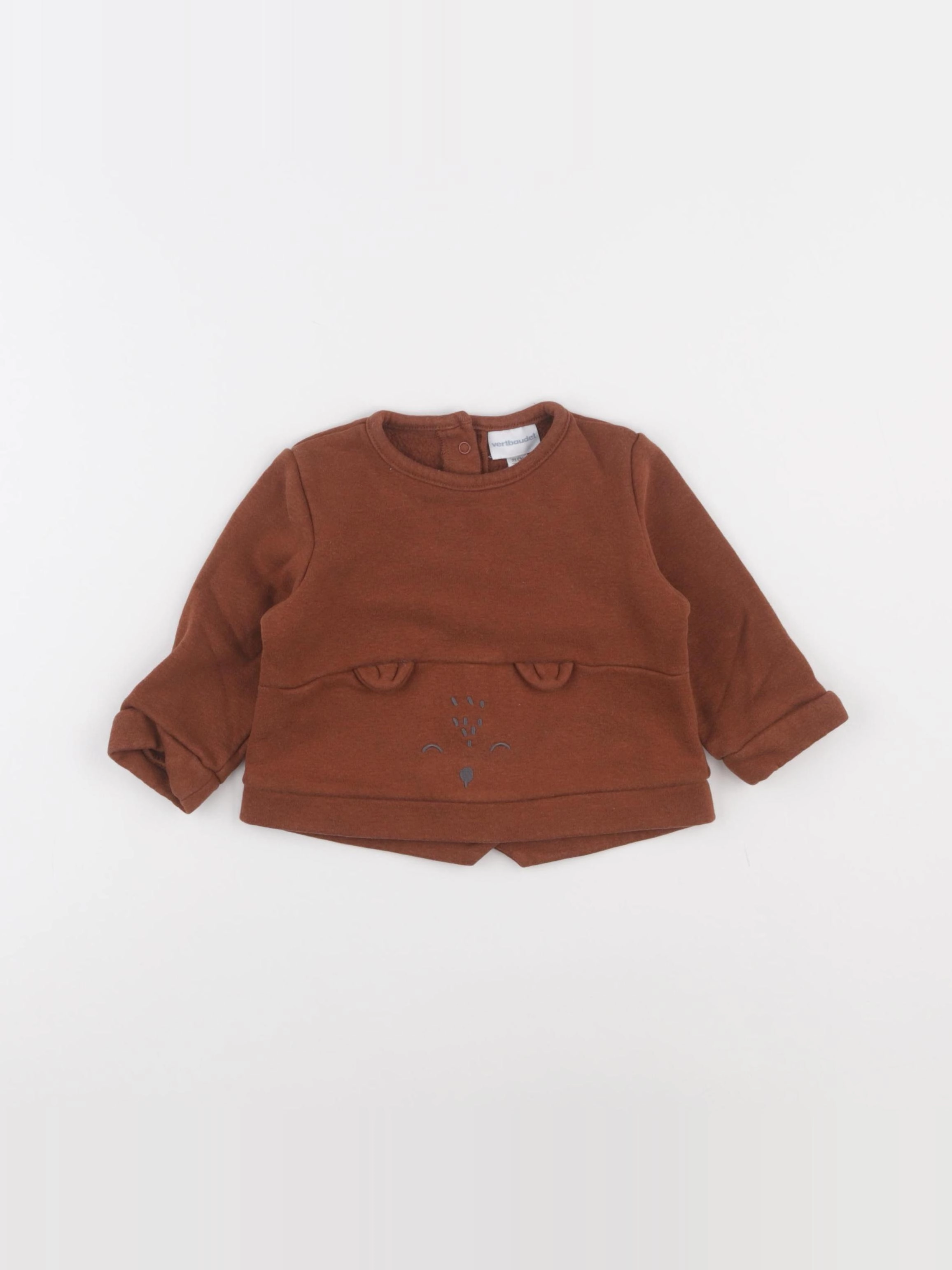 Vertbaudet - sweat marron - 9 mois