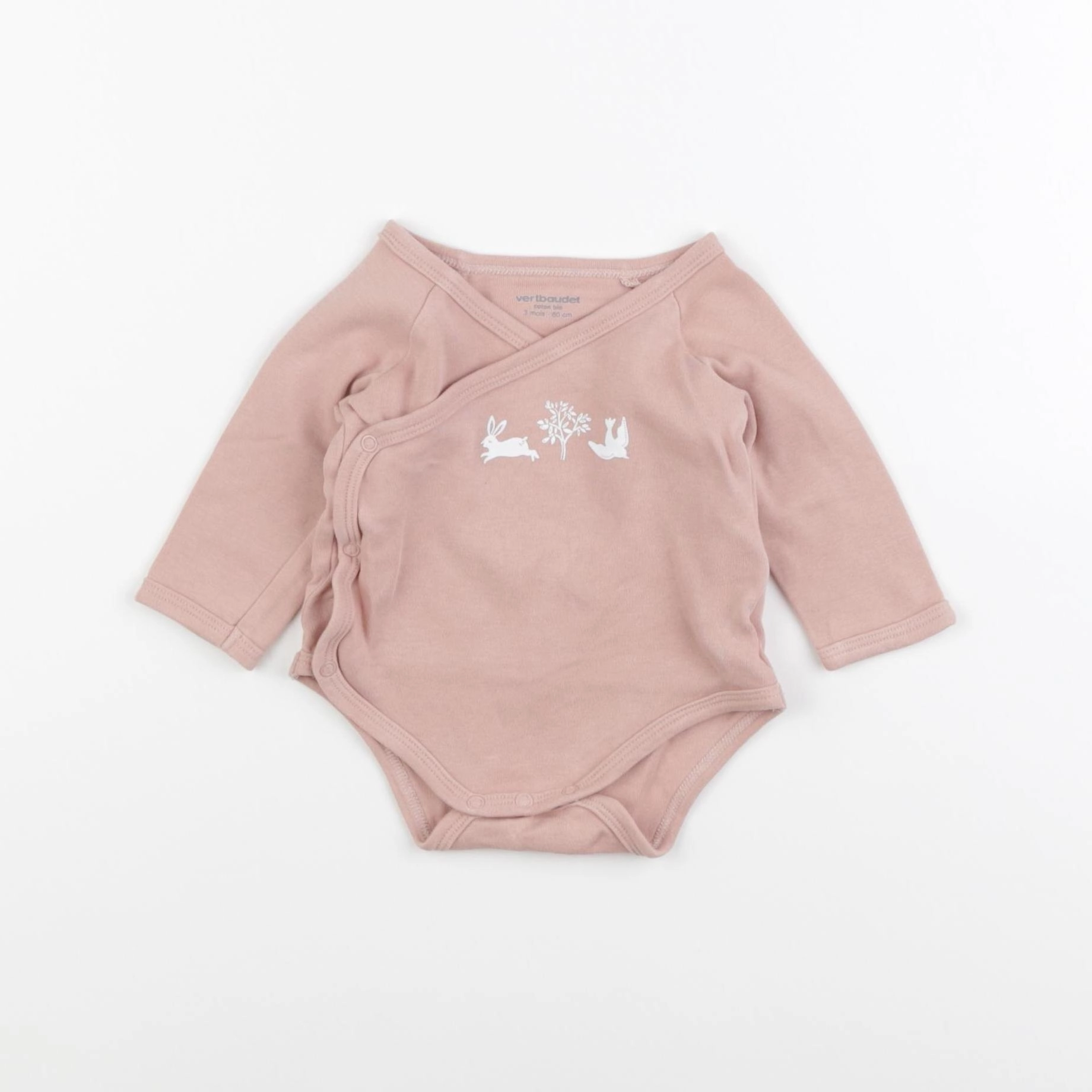 Vertbaudet - body rose - 3 mois