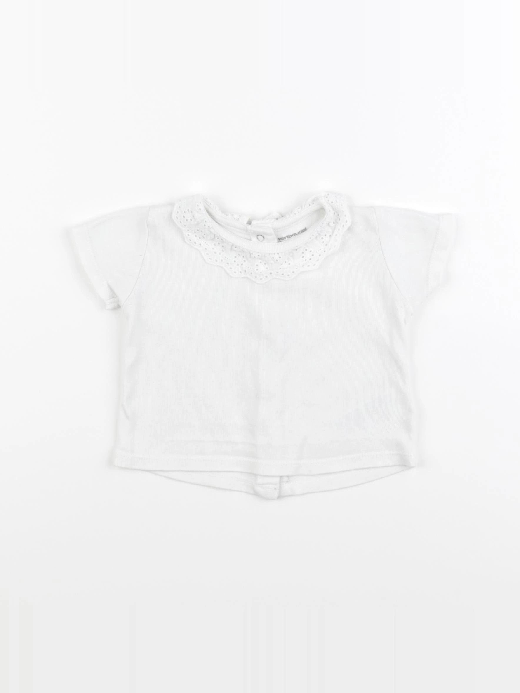 Vertbaudet - tee-shirt blanc - 6 mois