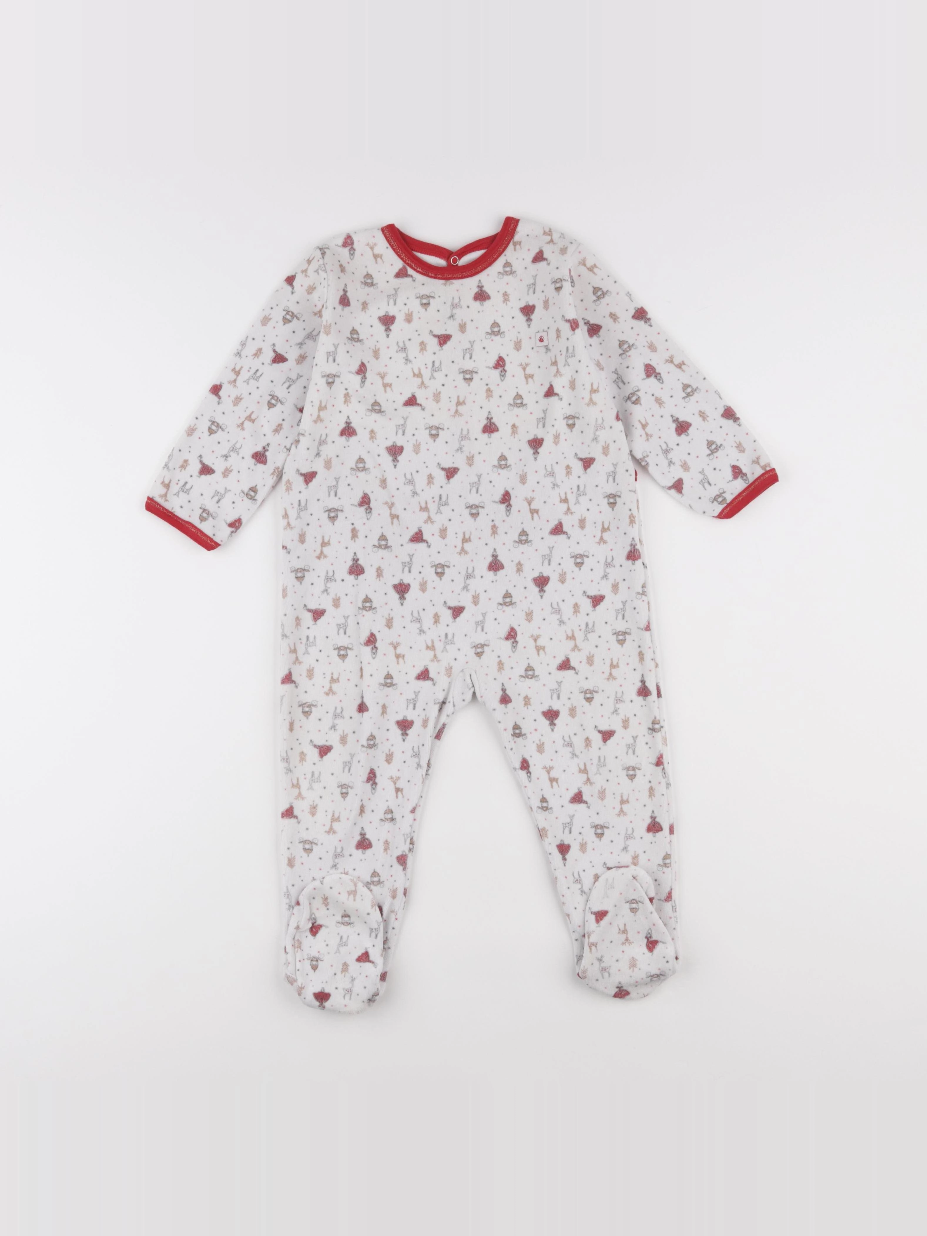 Petit Bateau - pyjama velours multicolore - 24 mois