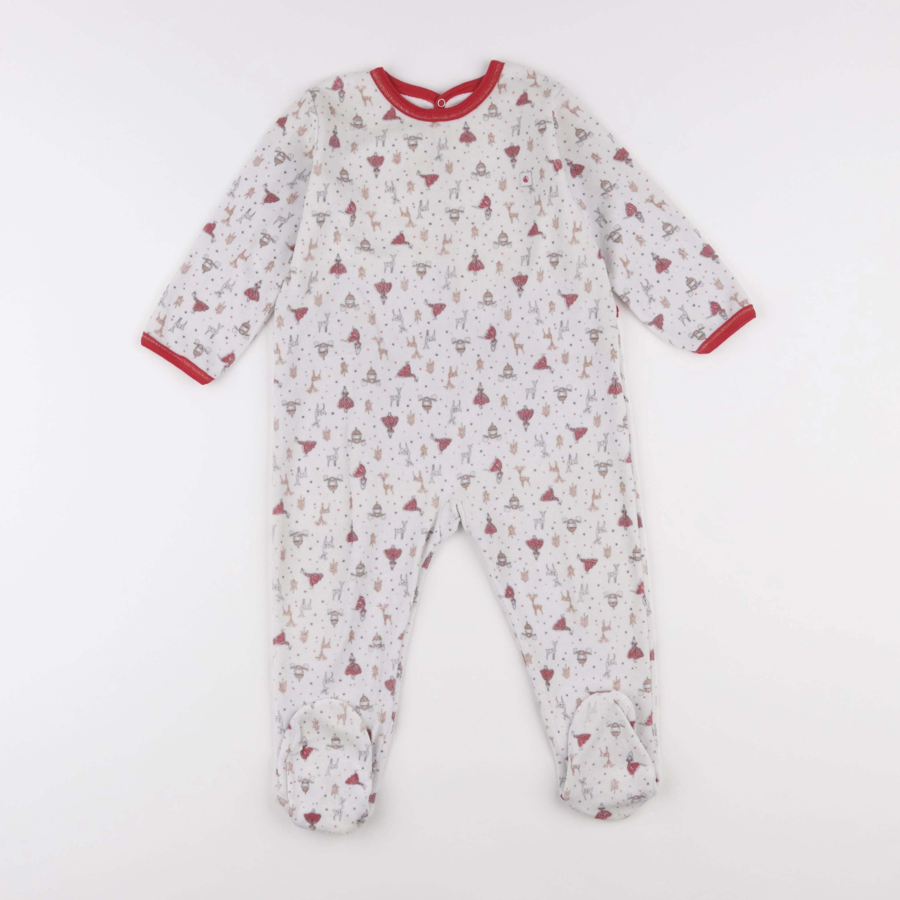 Petit Bateau - pyjama velours multicolore - 24 mois
