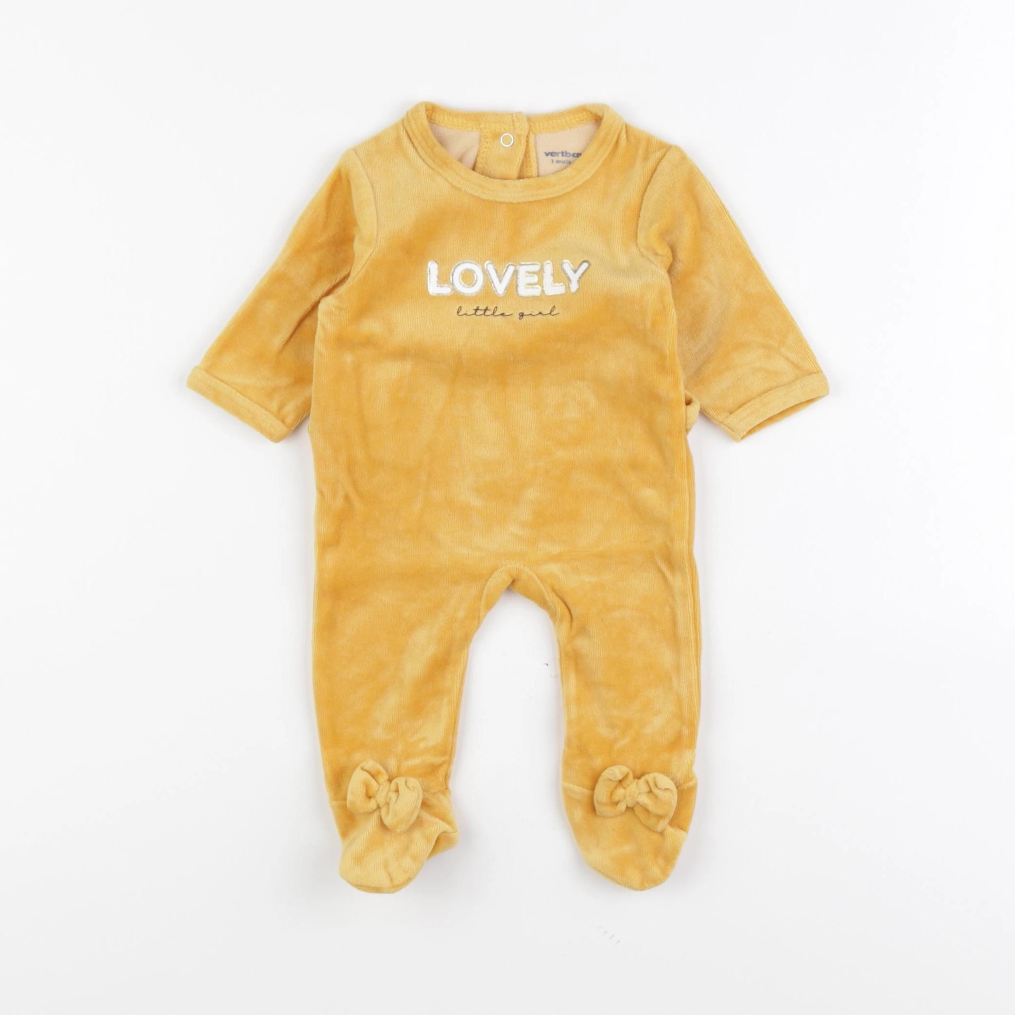 Vertbaudet - pyjama velours jaune - 1 mois