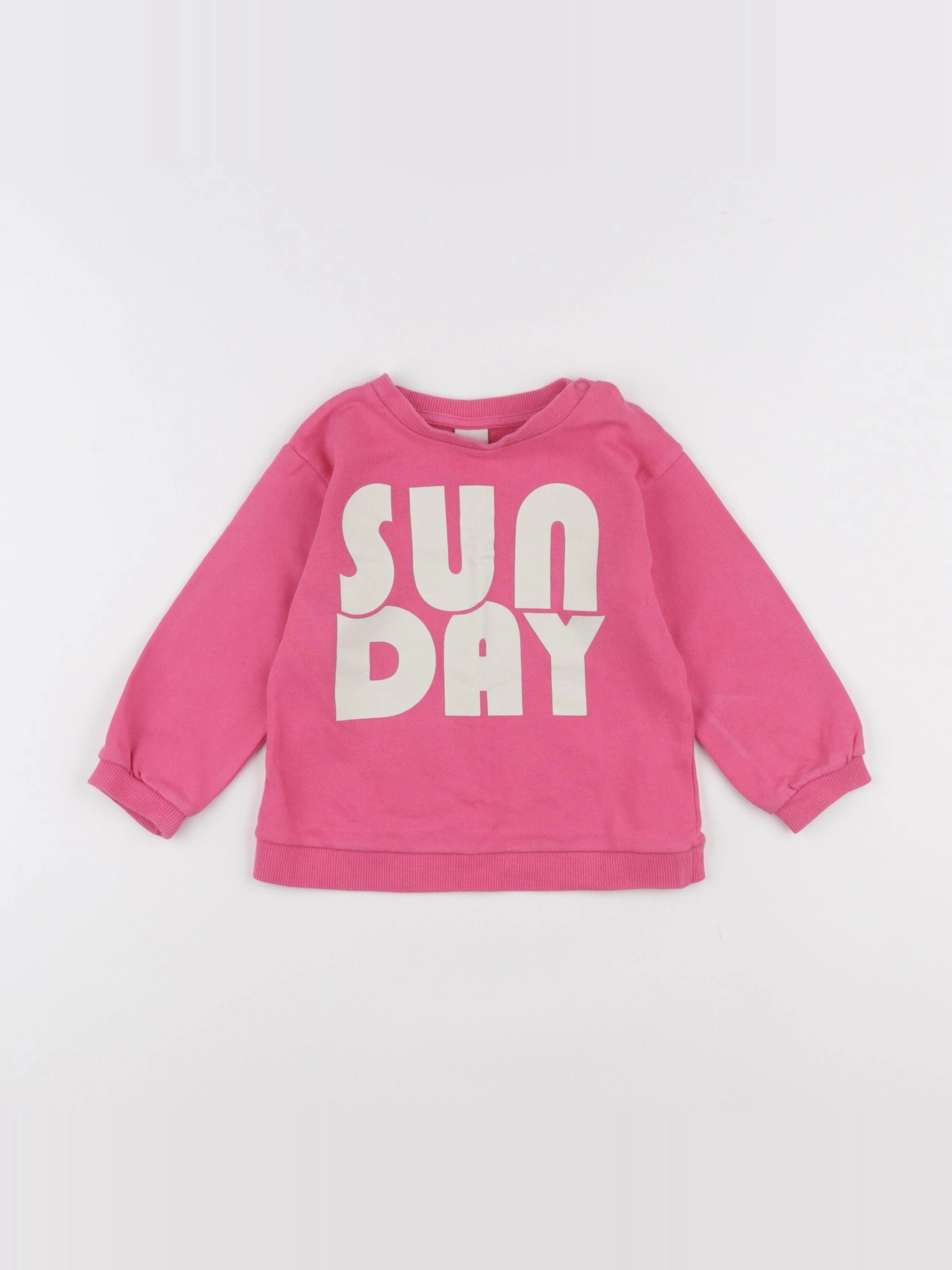 H&M - sweat rose - 12/18 mois
