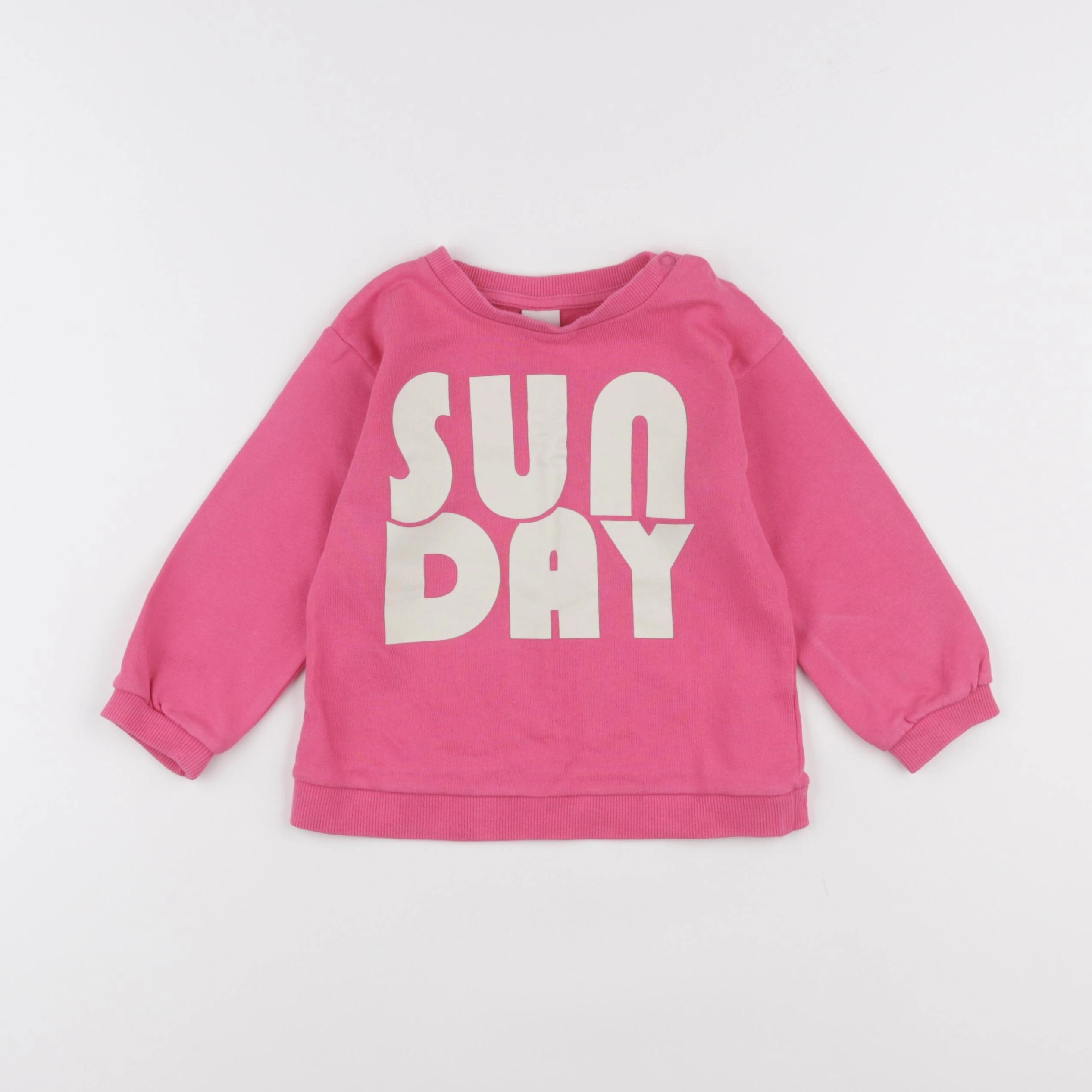 H&M - sweat rose - 12/18 mois