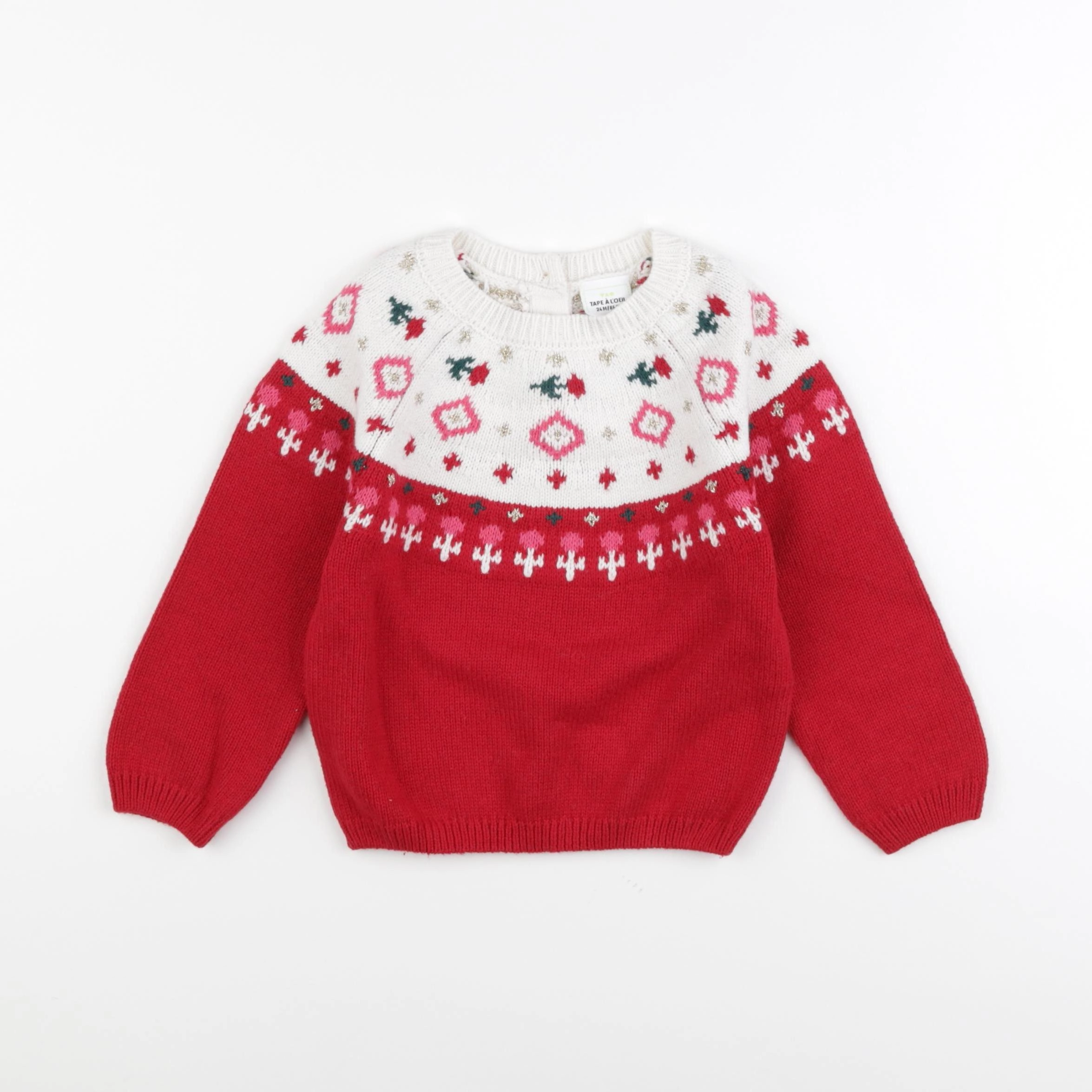 Tape à l'oeil - pull blanc, rouge - 24 mois