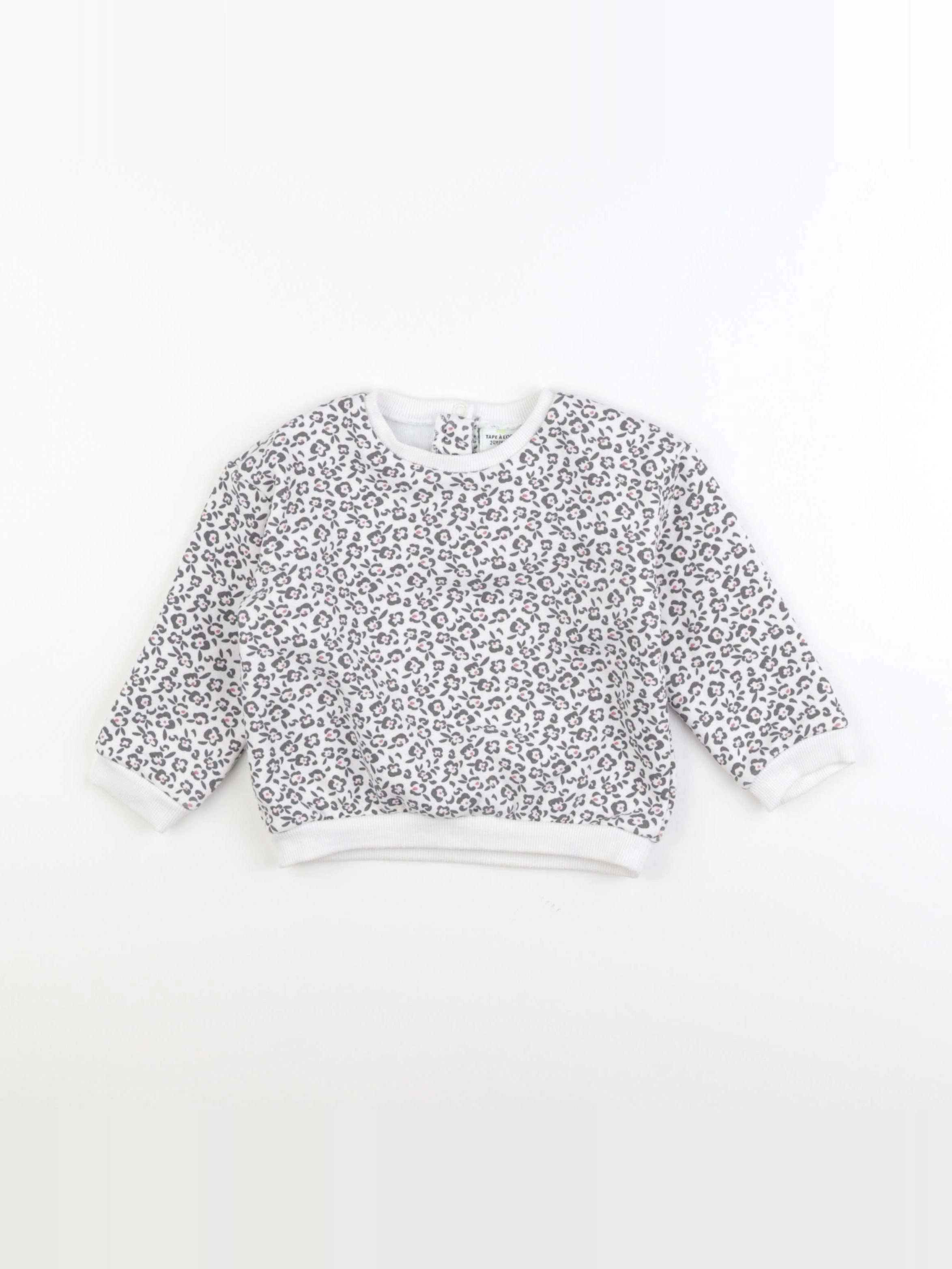 Tape à l'oeil - sweat blanc, gris - 24 mois