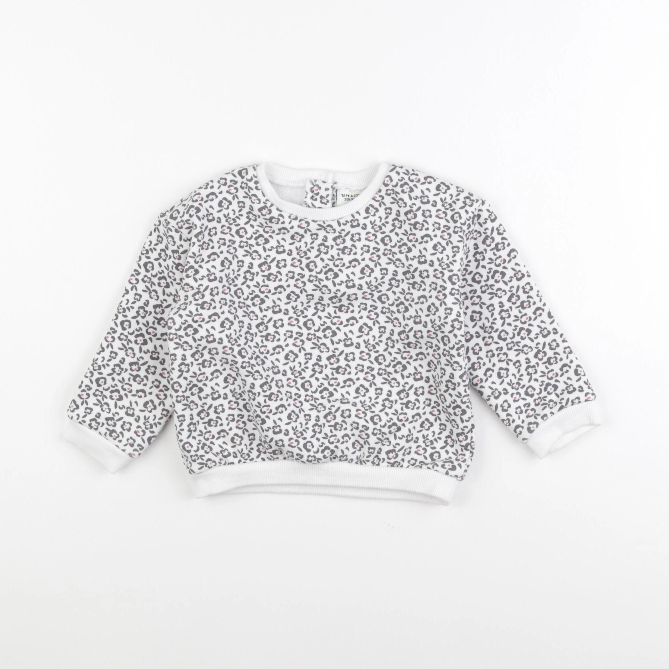 Tape à l'oeil - sweat blanc, gris - 24 mois
