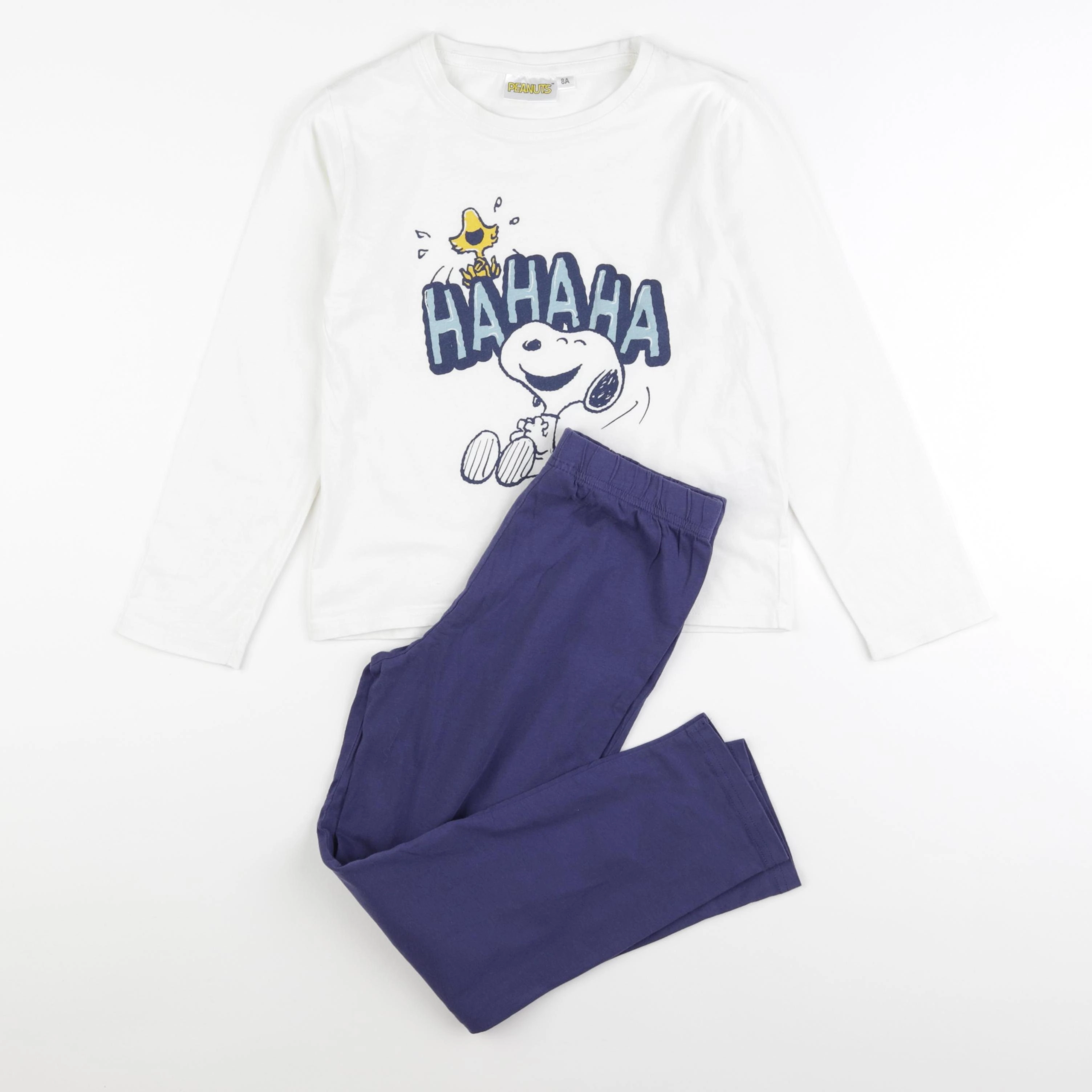 Vertbaudet - pyjama coton blanc, bleu - 8 ans
