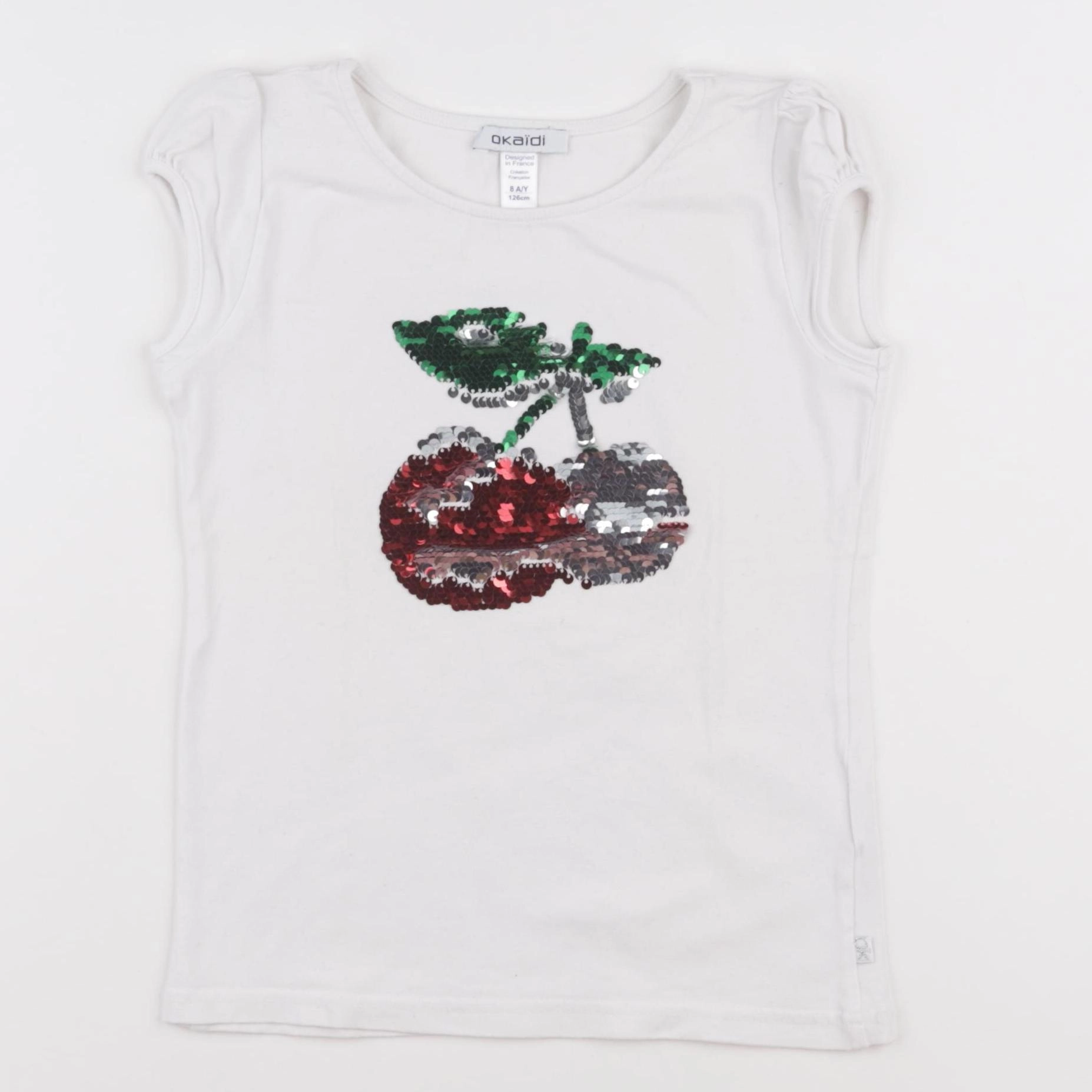 Okaidi - tee-shirt blanc - 8 ans
