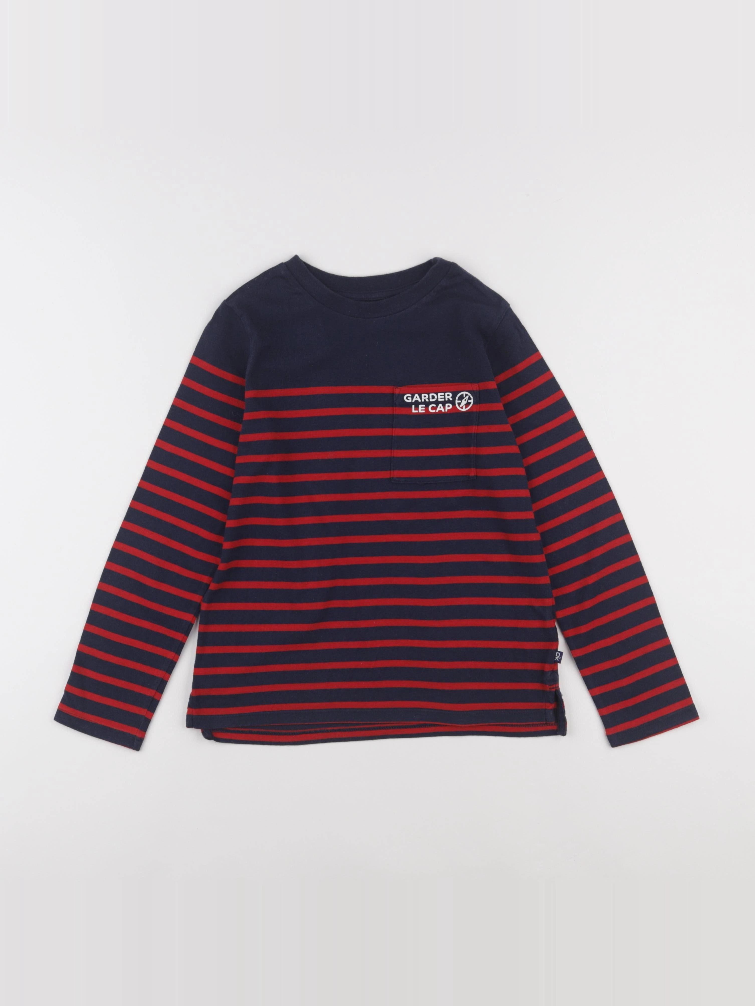 Okaidi - tee-shirt bleu, rouge - 8 ans