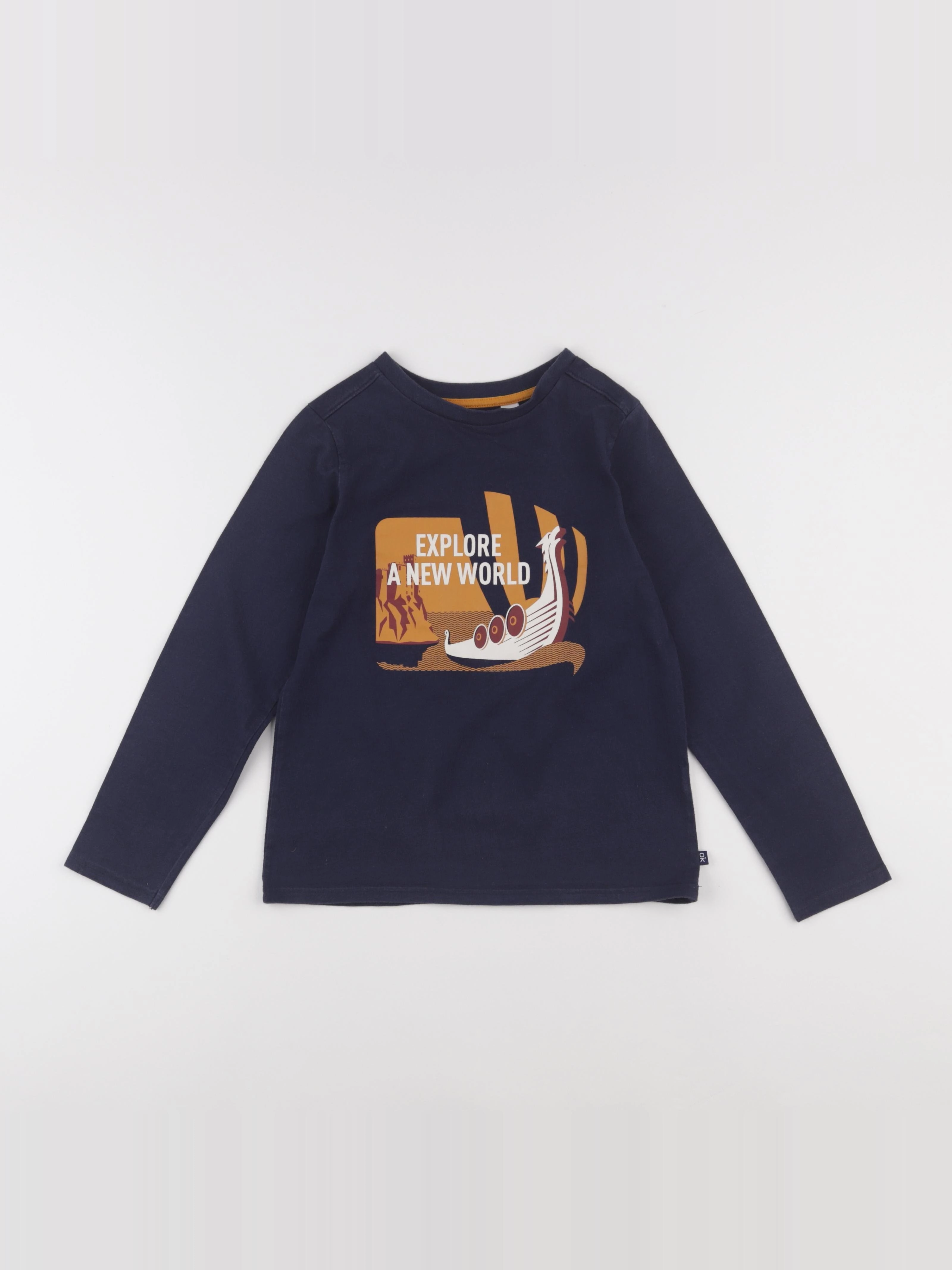 Okaidi - tee-shirt bleu - 8 ans