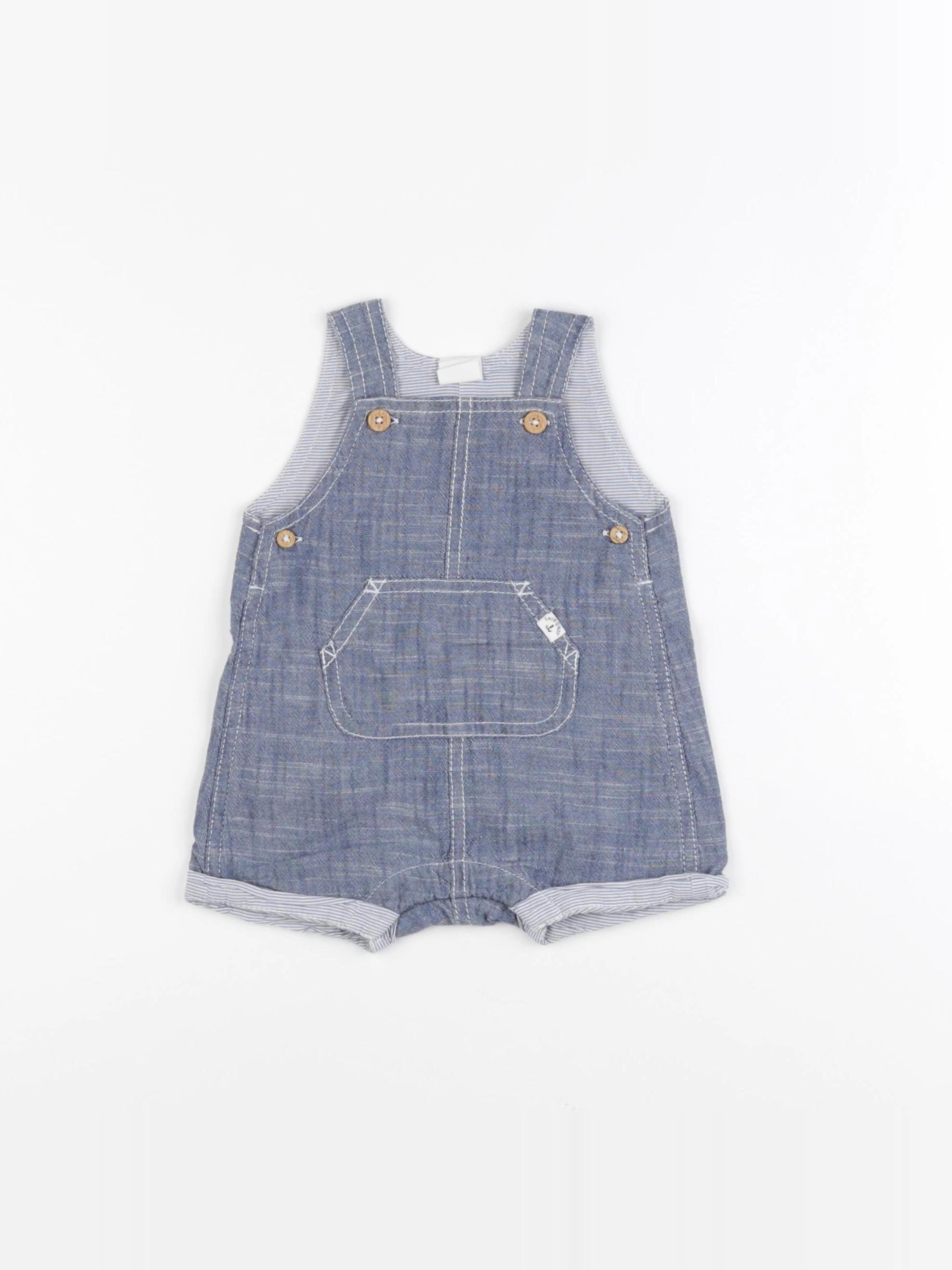 H&M - combinaison bleu - 2/4 mois