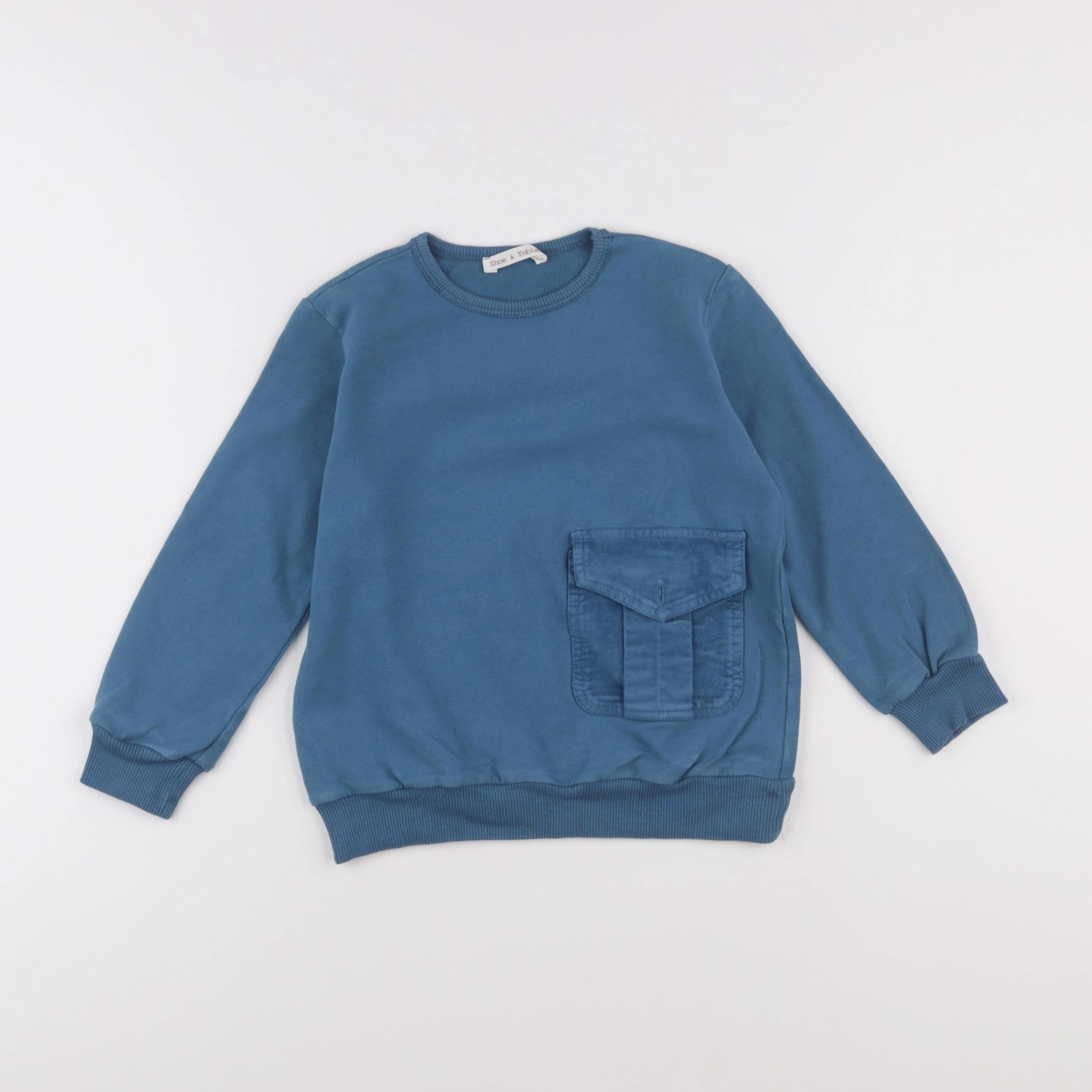 Zhoe et Tobiah - sweat bleu - 6 ans