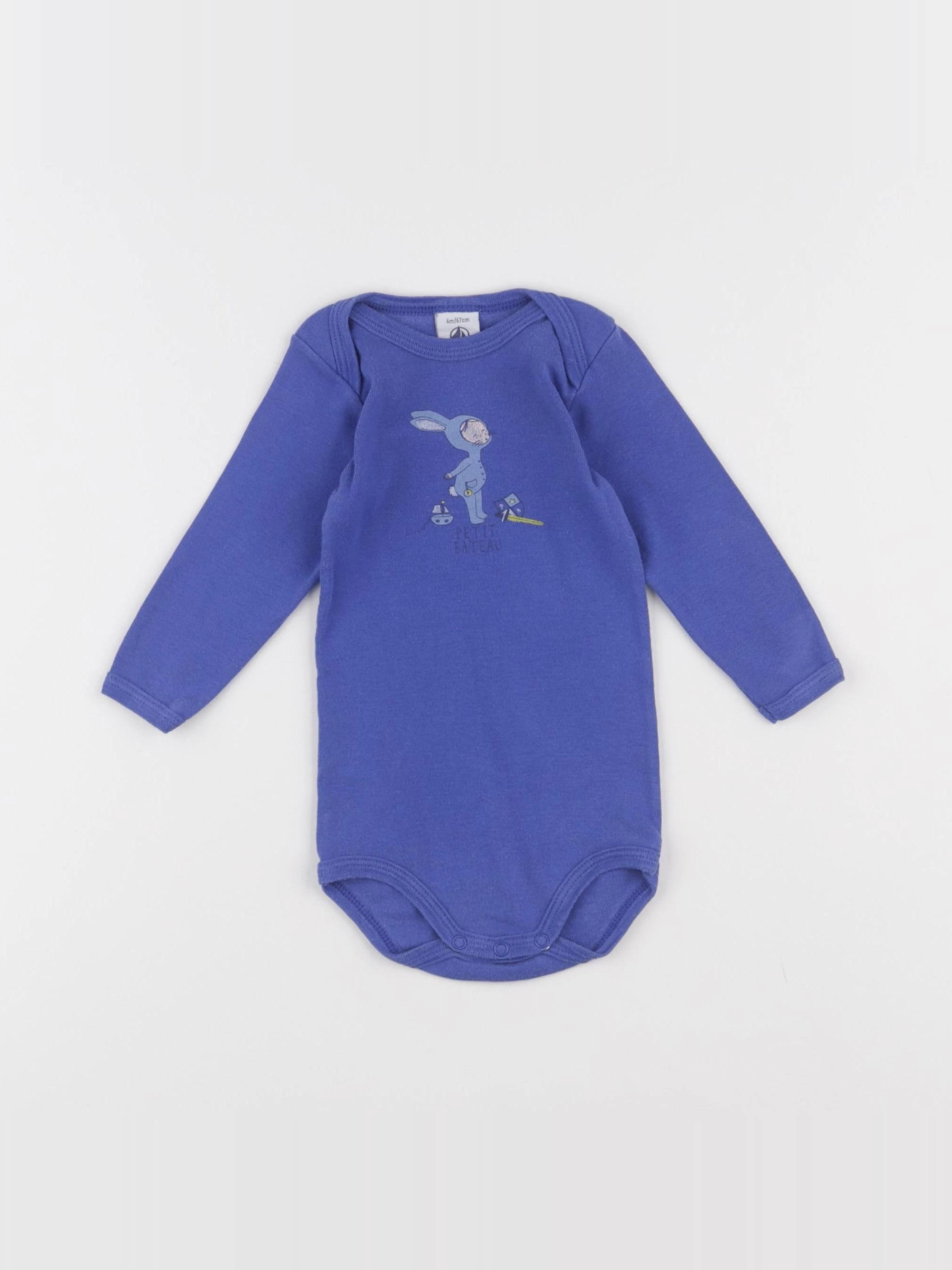 Petit Bateau - body bleu - 6 mois