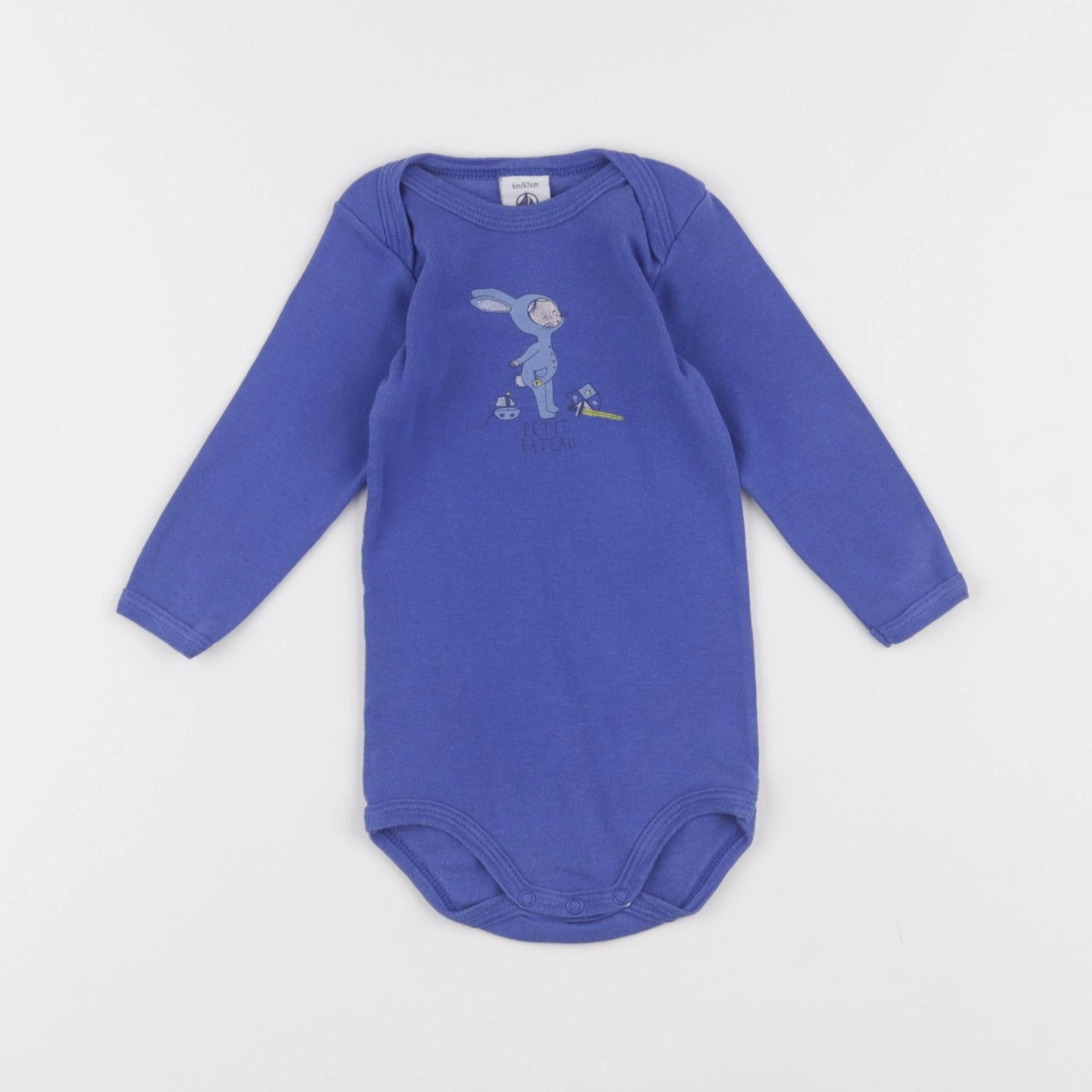 Petit Bateau - body bleu - 6 mois