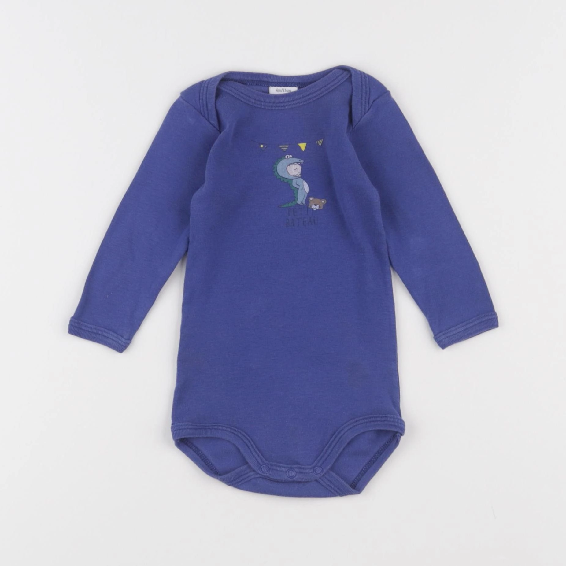 Petit Bateau - body bleu - 6 mois