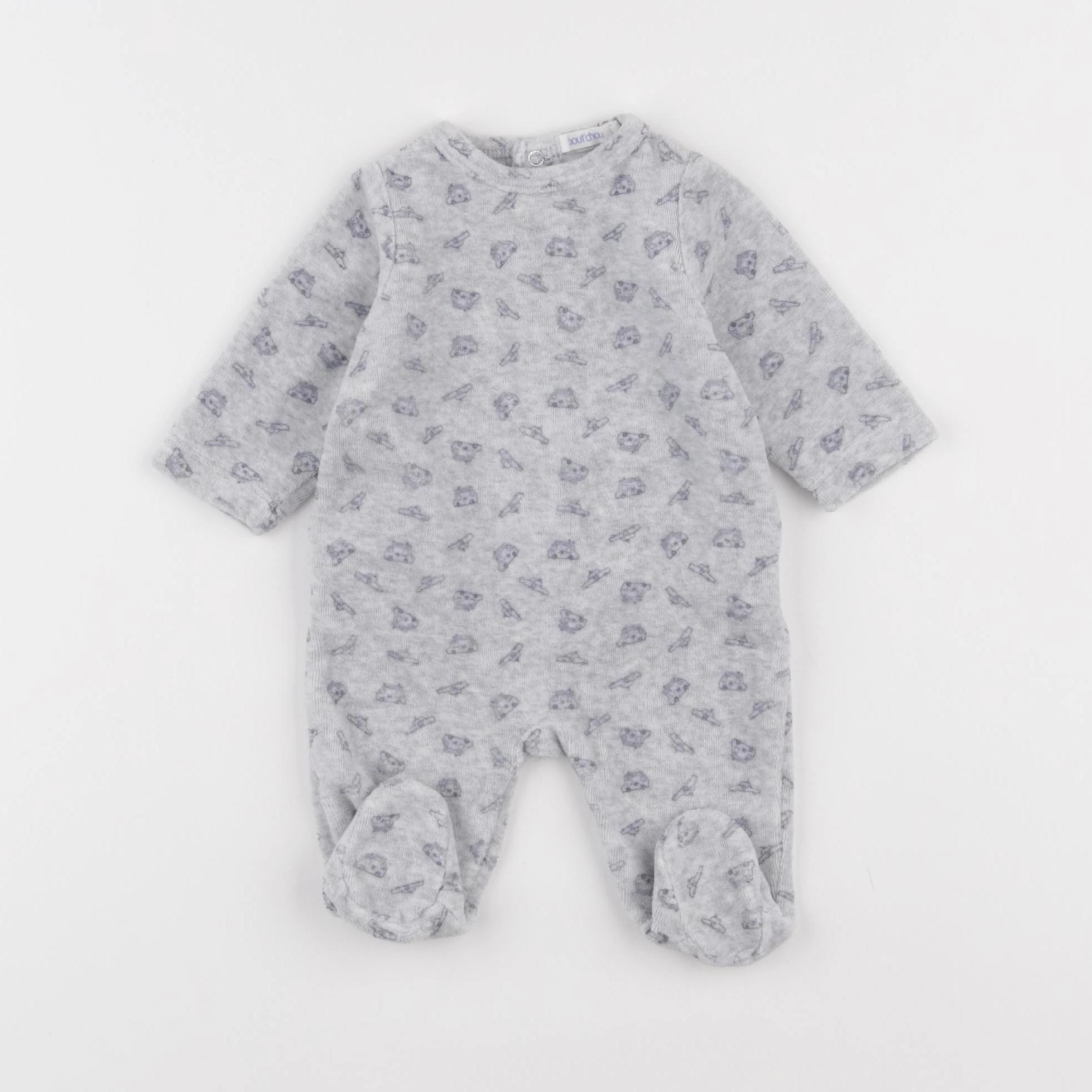 Boutchou - pyjama velours gris - 1 mois