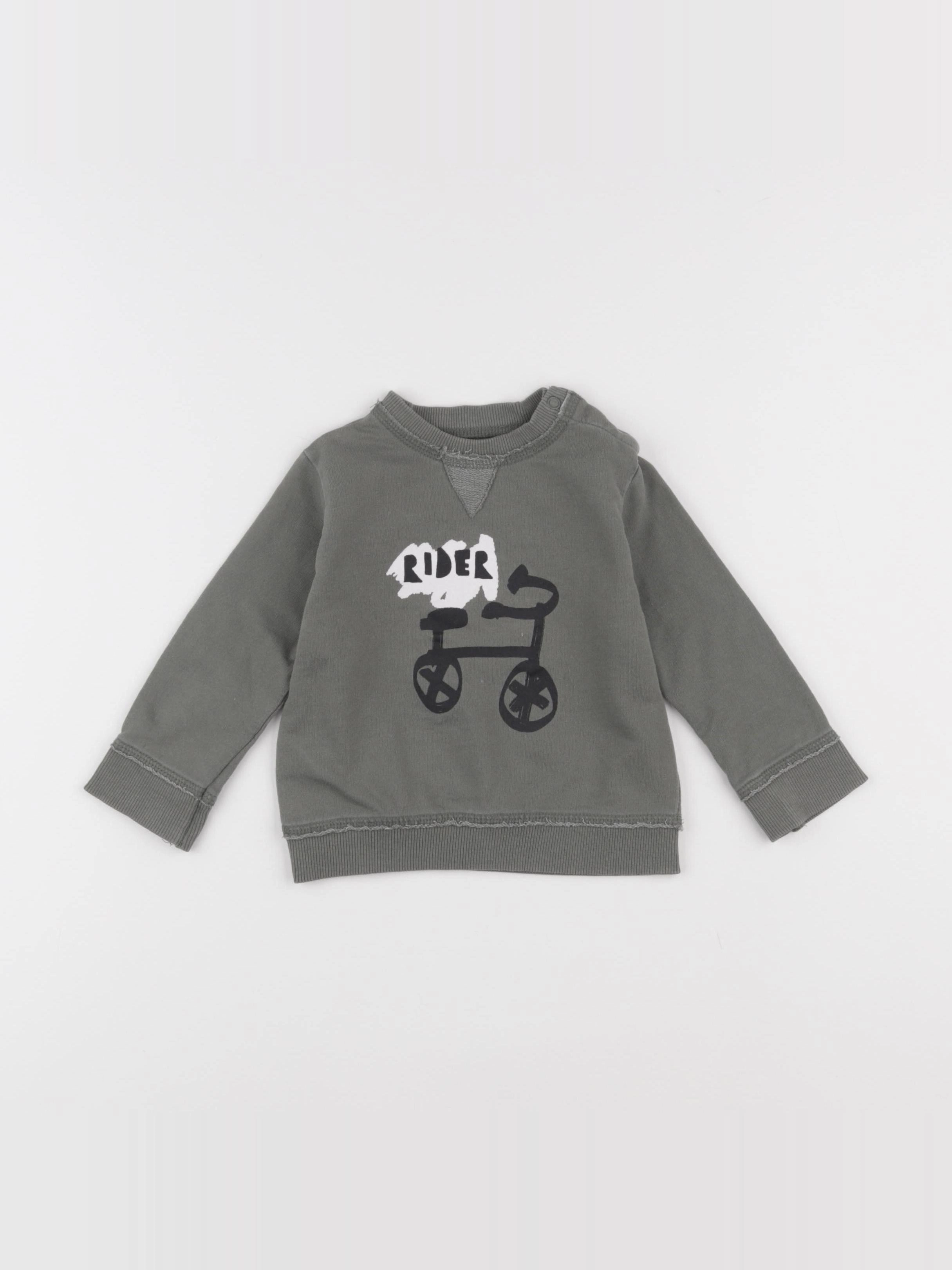 Mango - sweat vert - 6/9 mois