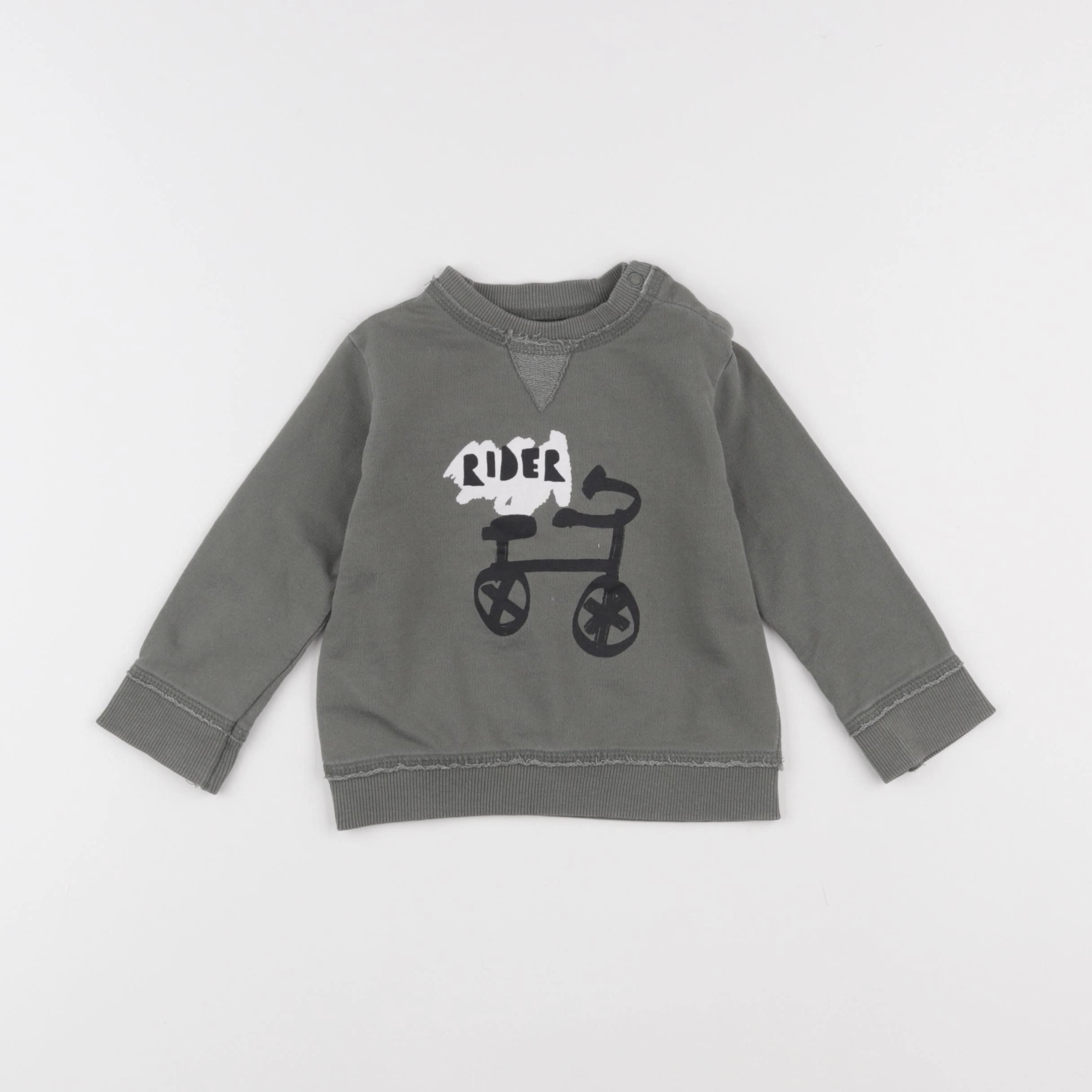 Mango - sweat vert - 6/9 mois