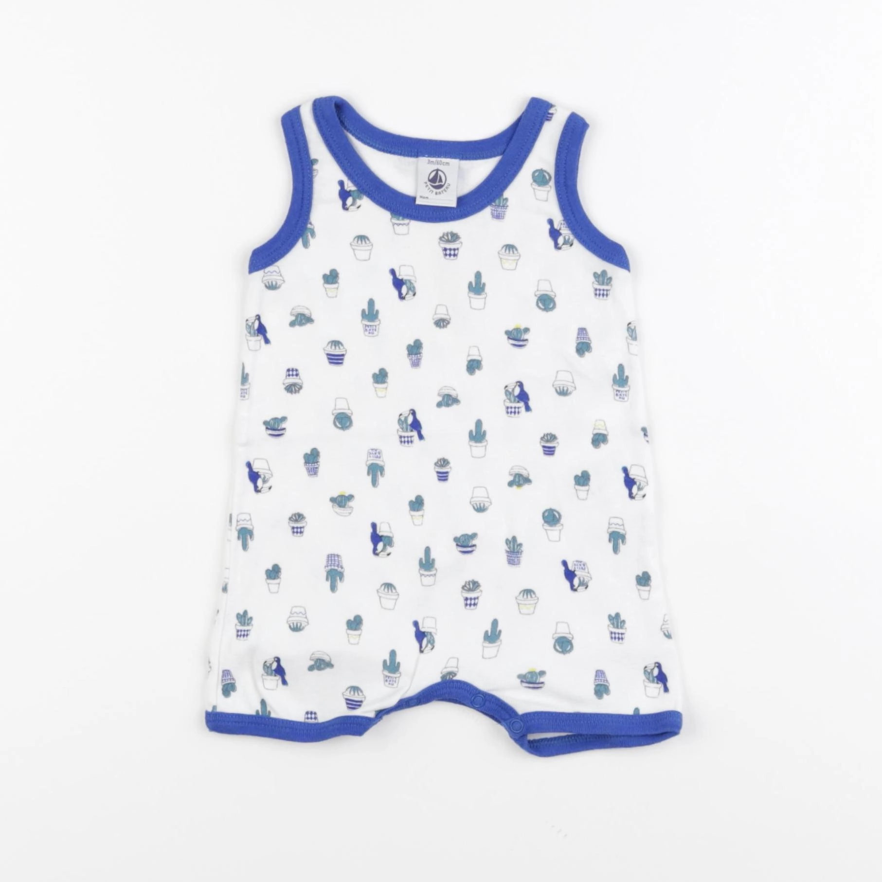 Petit Bateau - pyjama coton blanc - 3 mois