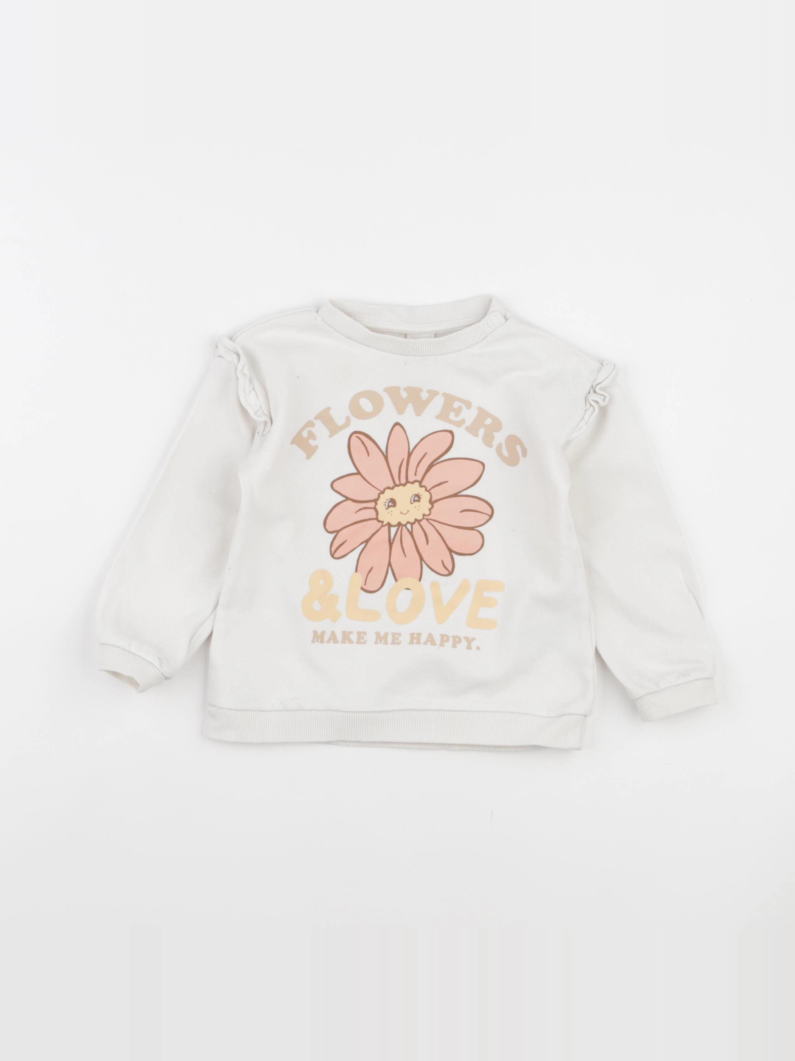 H&M - sweat blanc - 12/18 mois