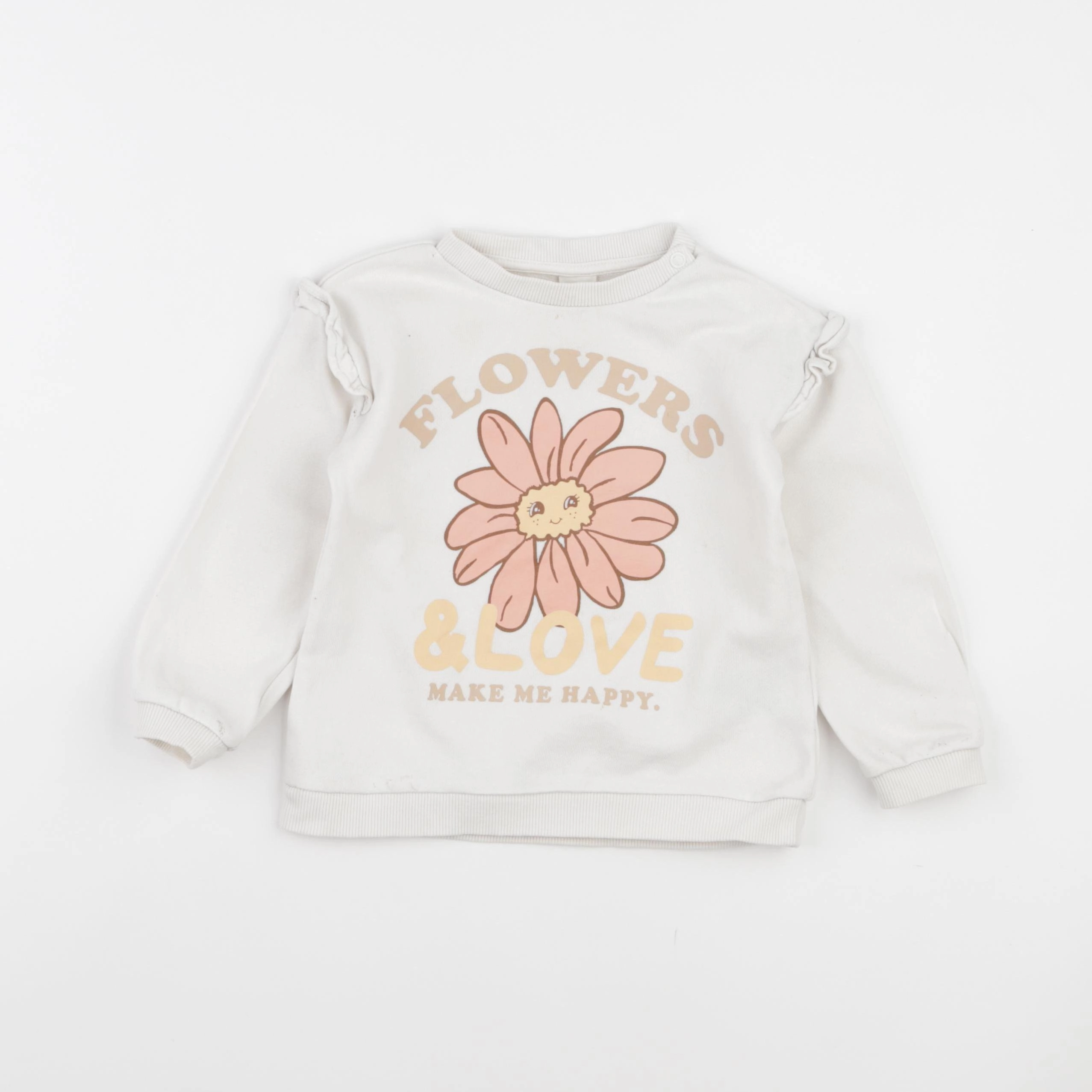 H&M - sweat blanc - 12/18 mois
