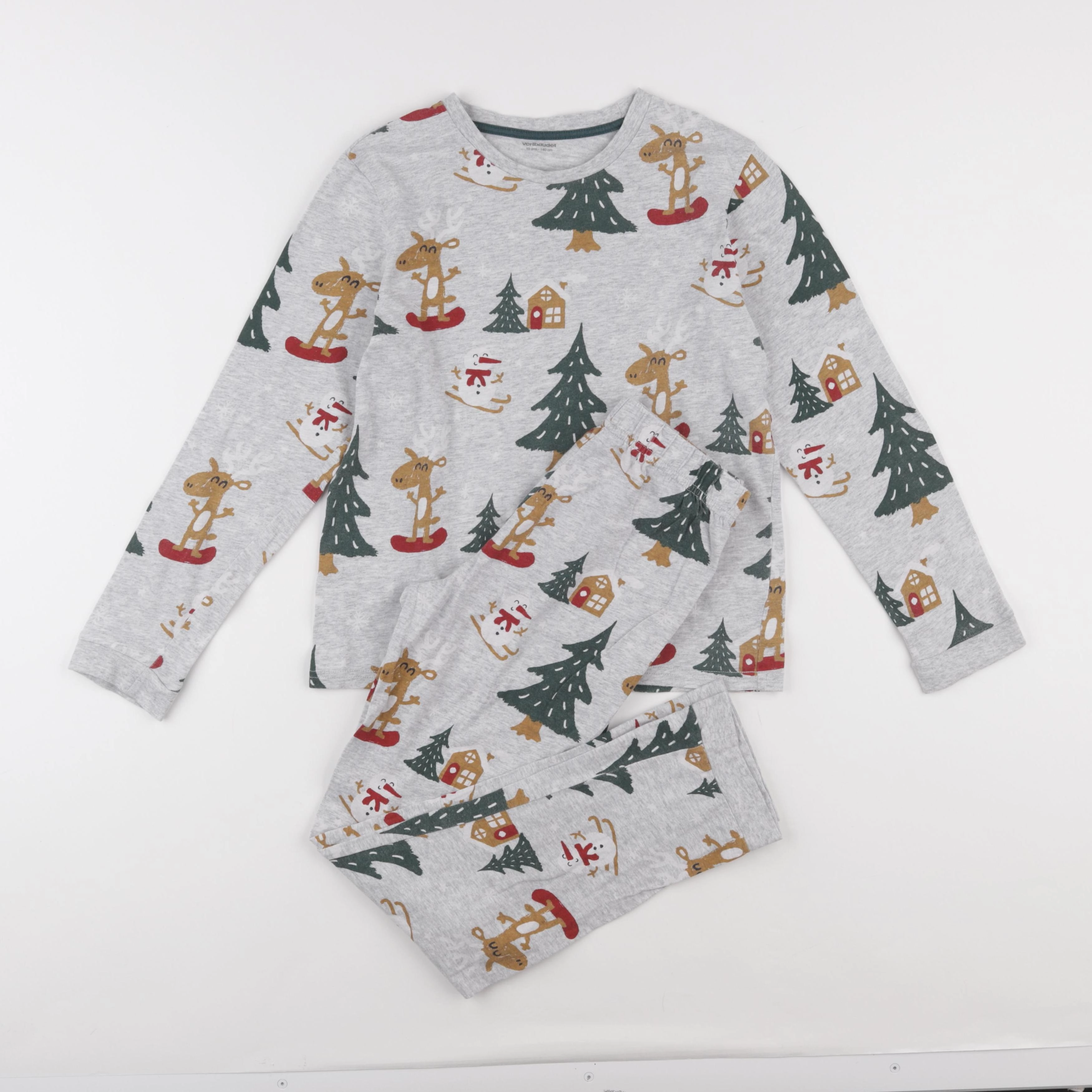 Vertbaudet - pyjama coton gris - 10 ans