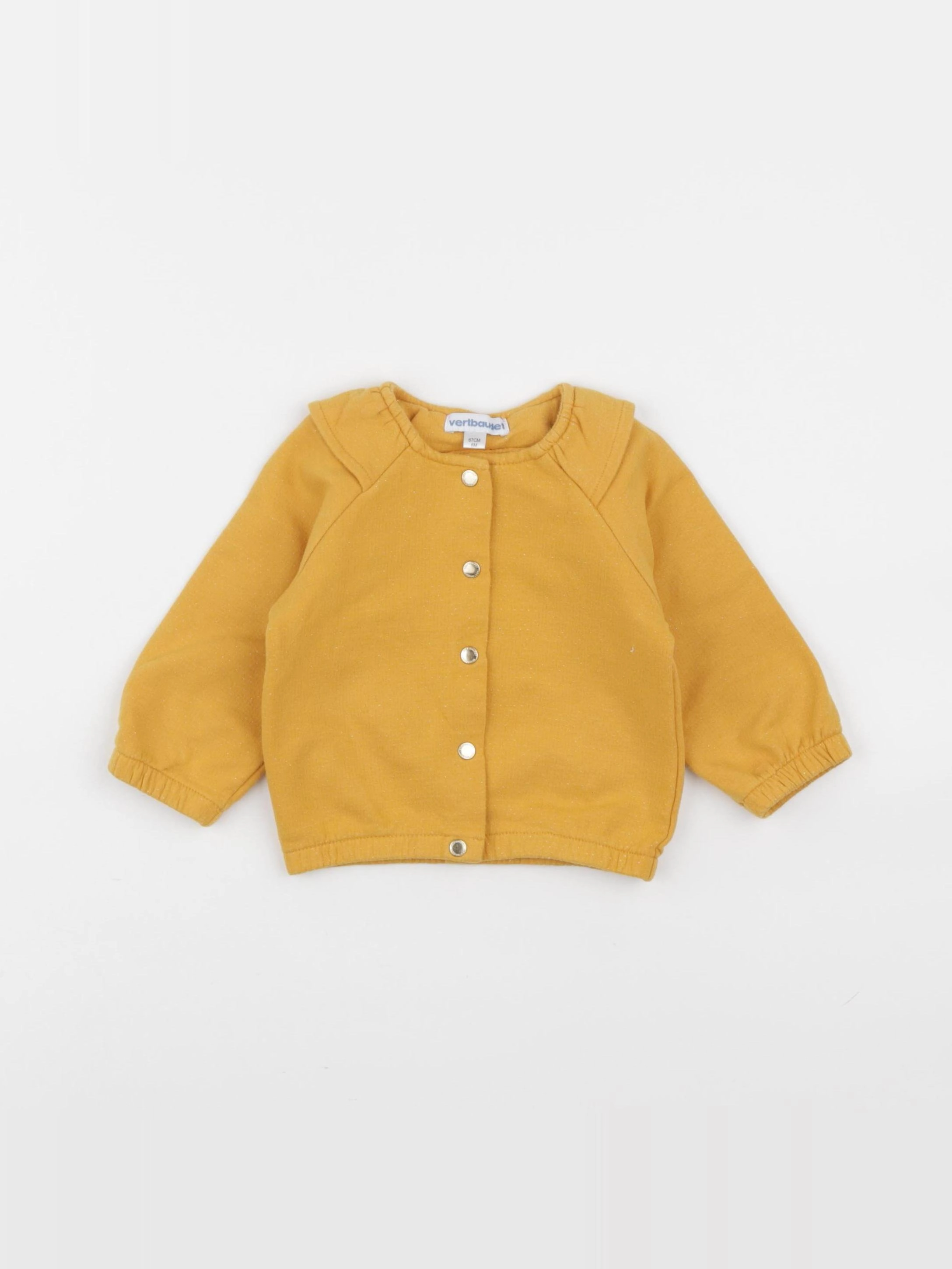 Vertbaudet - sweat jaune - 6 mois