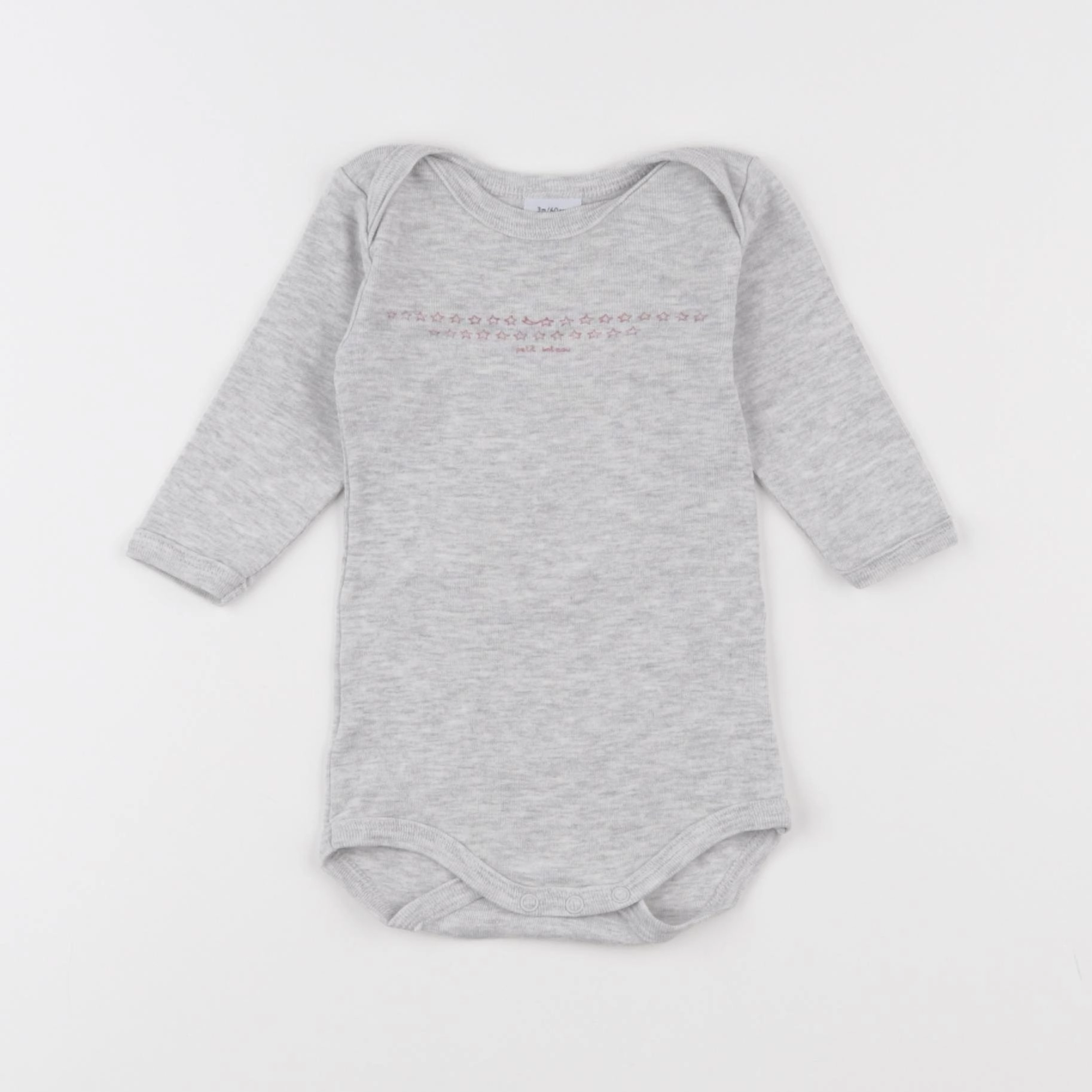 Petit Bateau - body gris - 3 mois