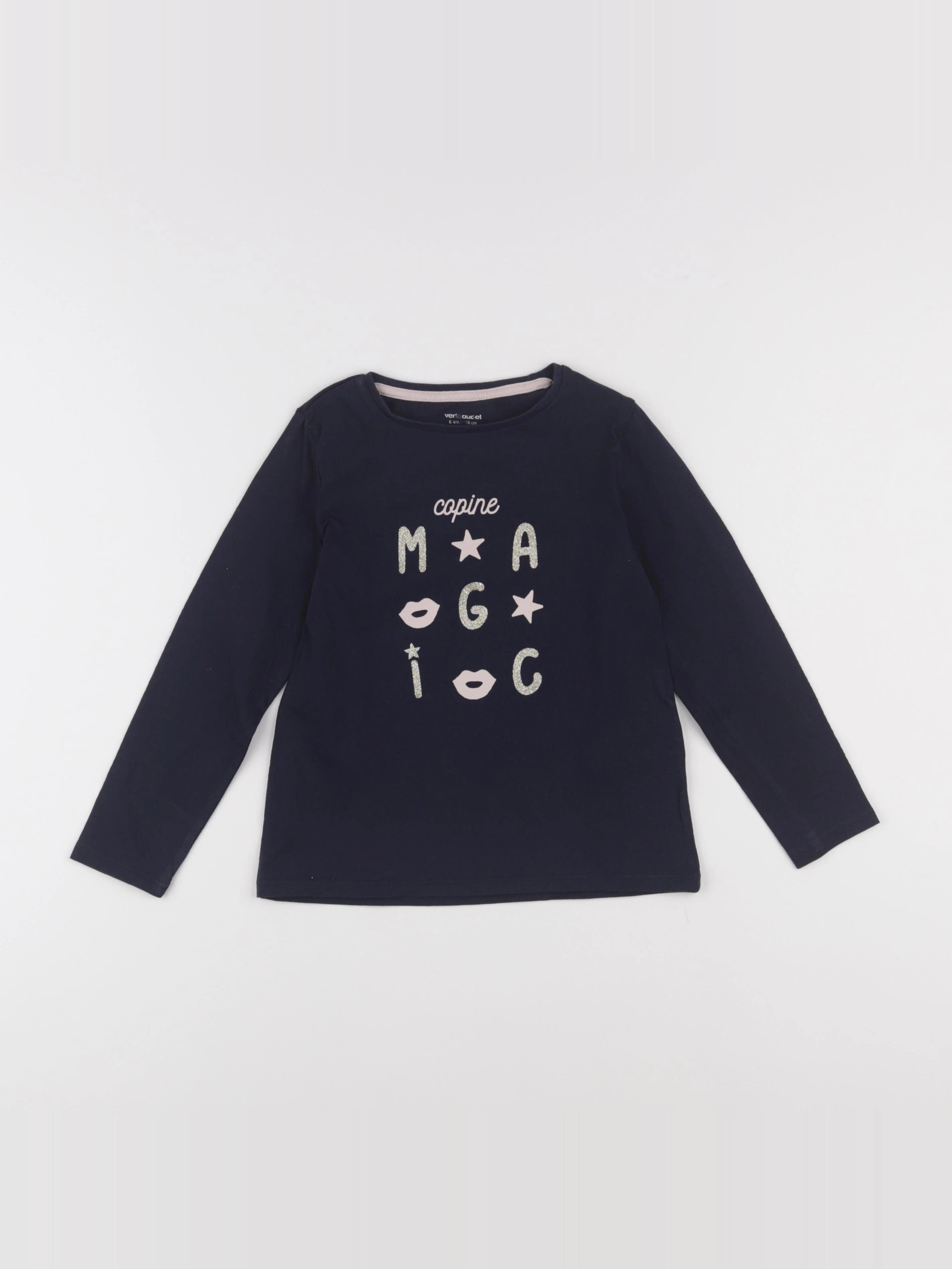 Vertbaudet - tee-shirt bleu - 6 ans