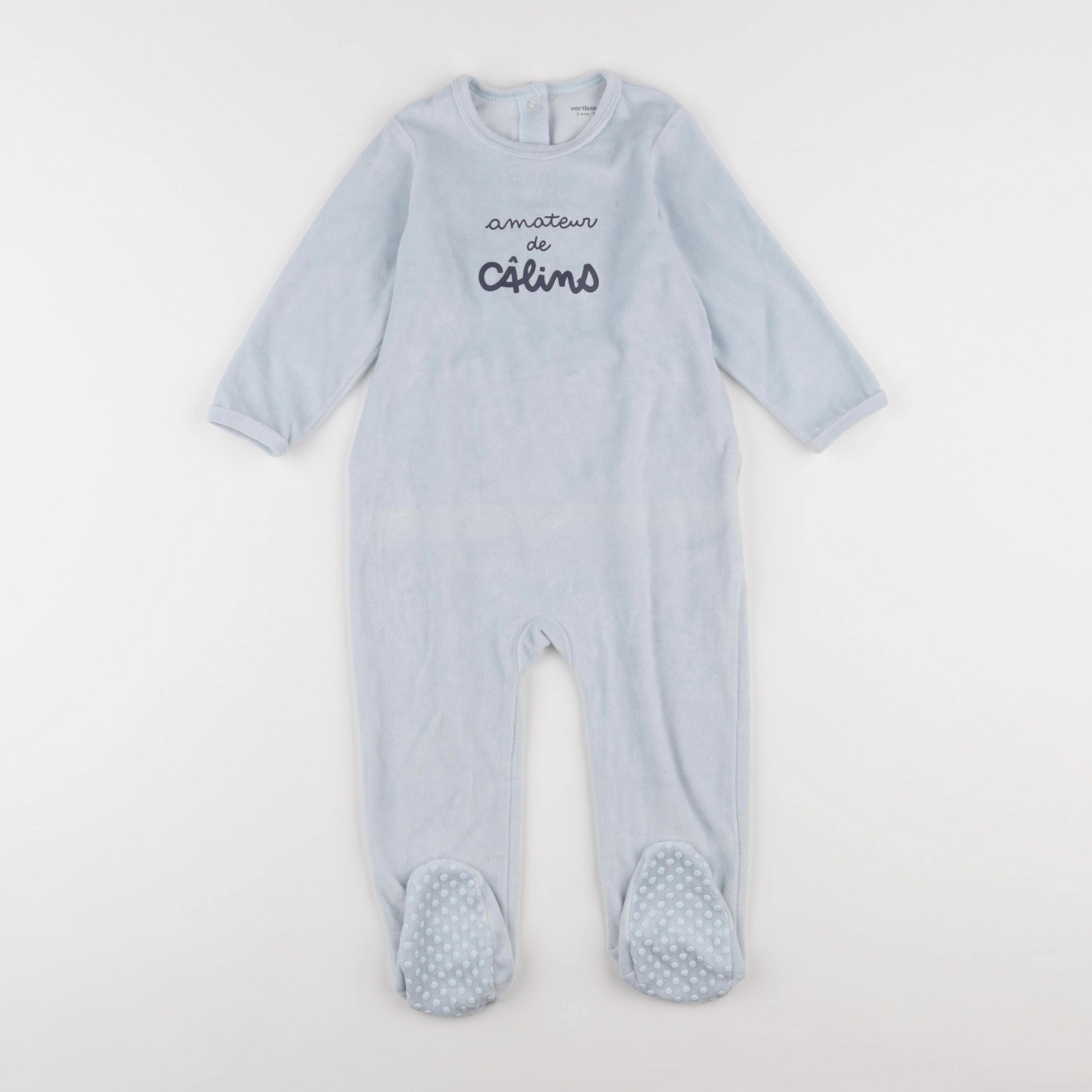 Vertbaudet - pyjama velours bleu - 2 ans