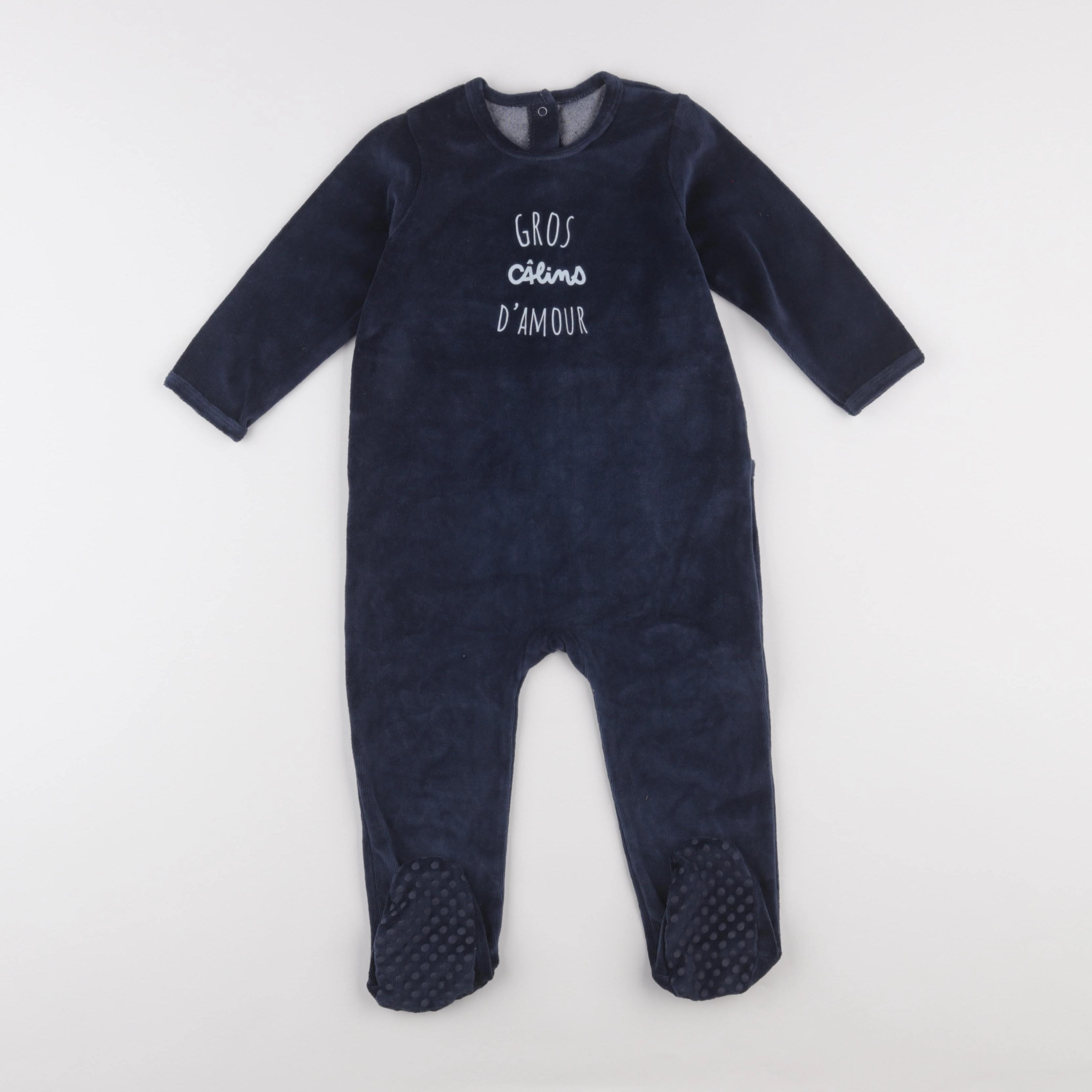 Vertbaudet - pyjama velours bleu - 2 ans