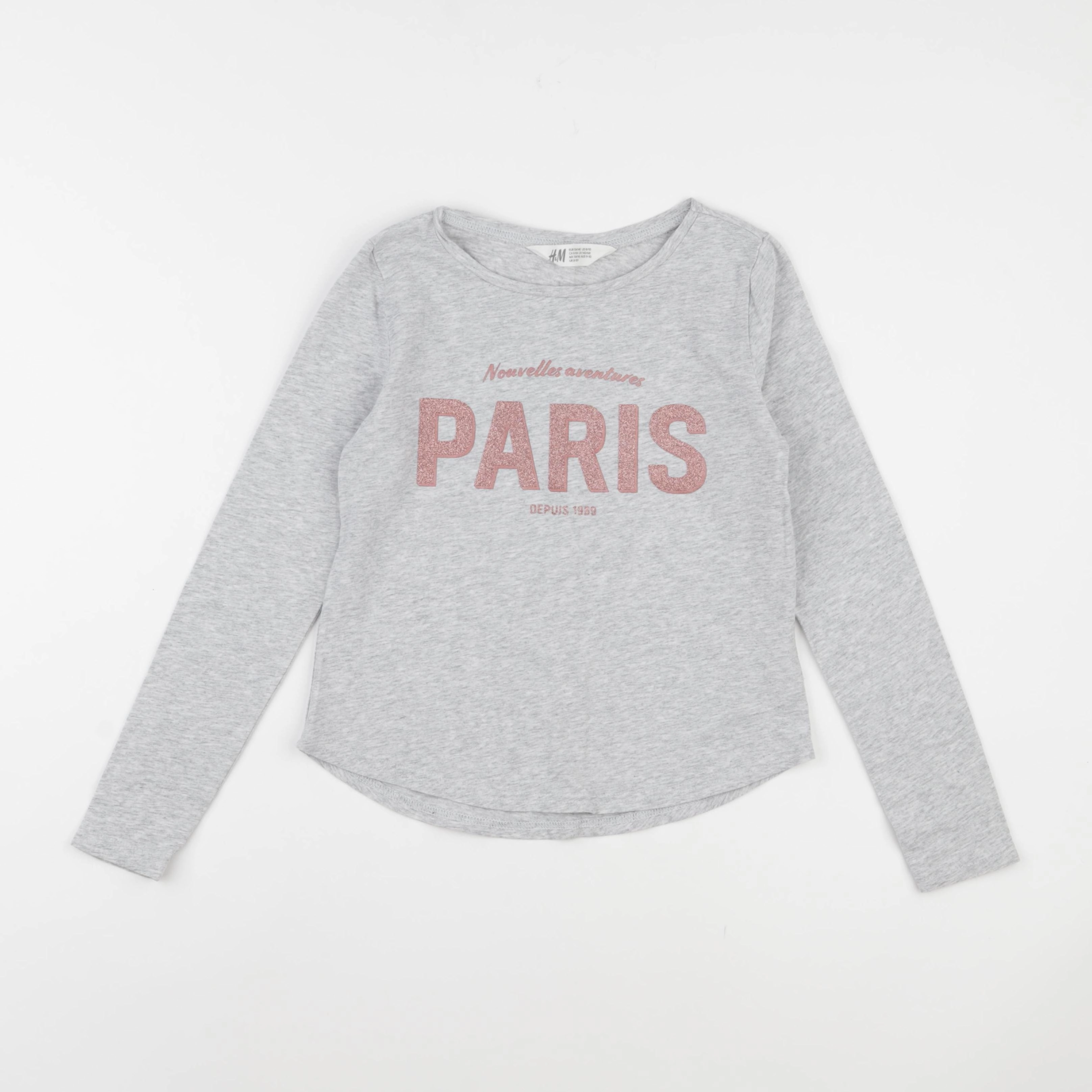 H&M - tee-shirt gris - 8/10 ans