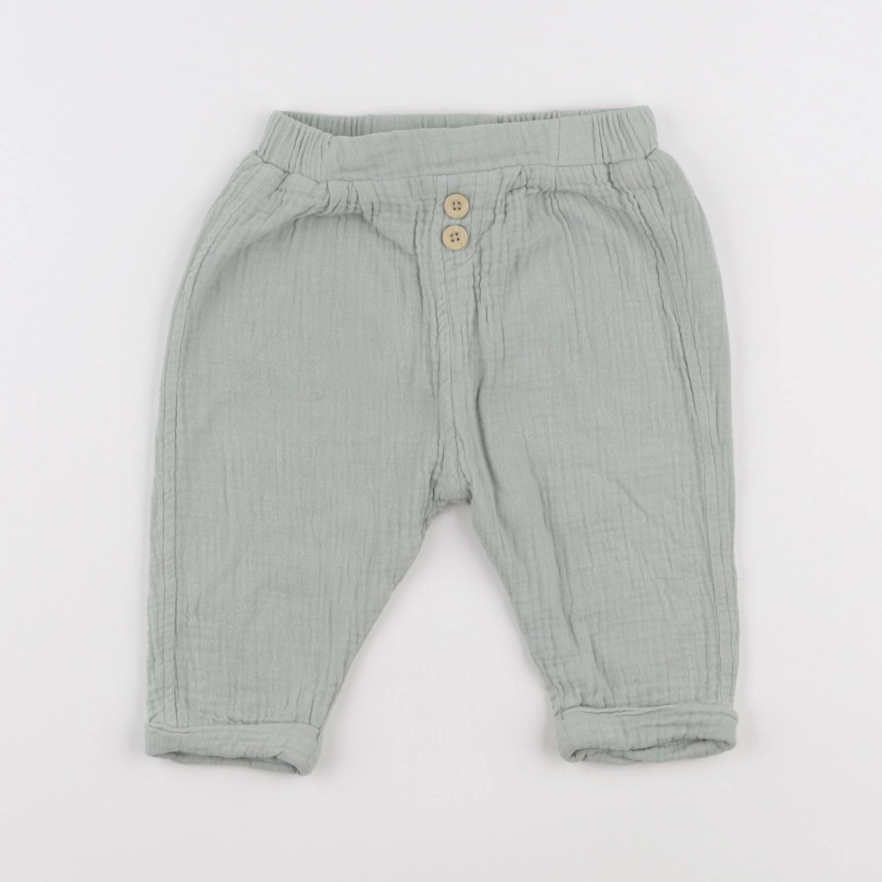Vertbaudet - pantalon vert - 9 mois