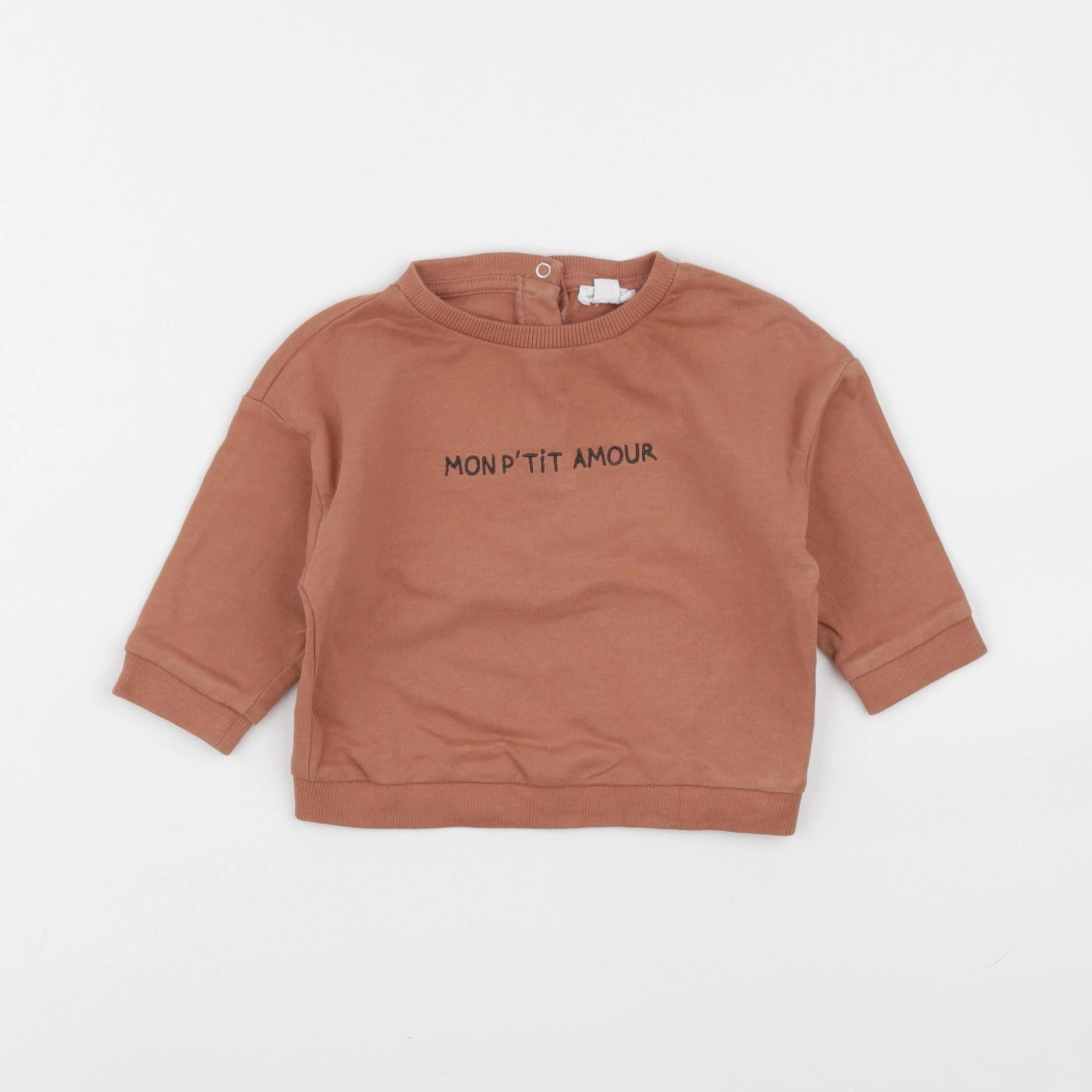 Vertbaudet - sweat marron - 9 mois