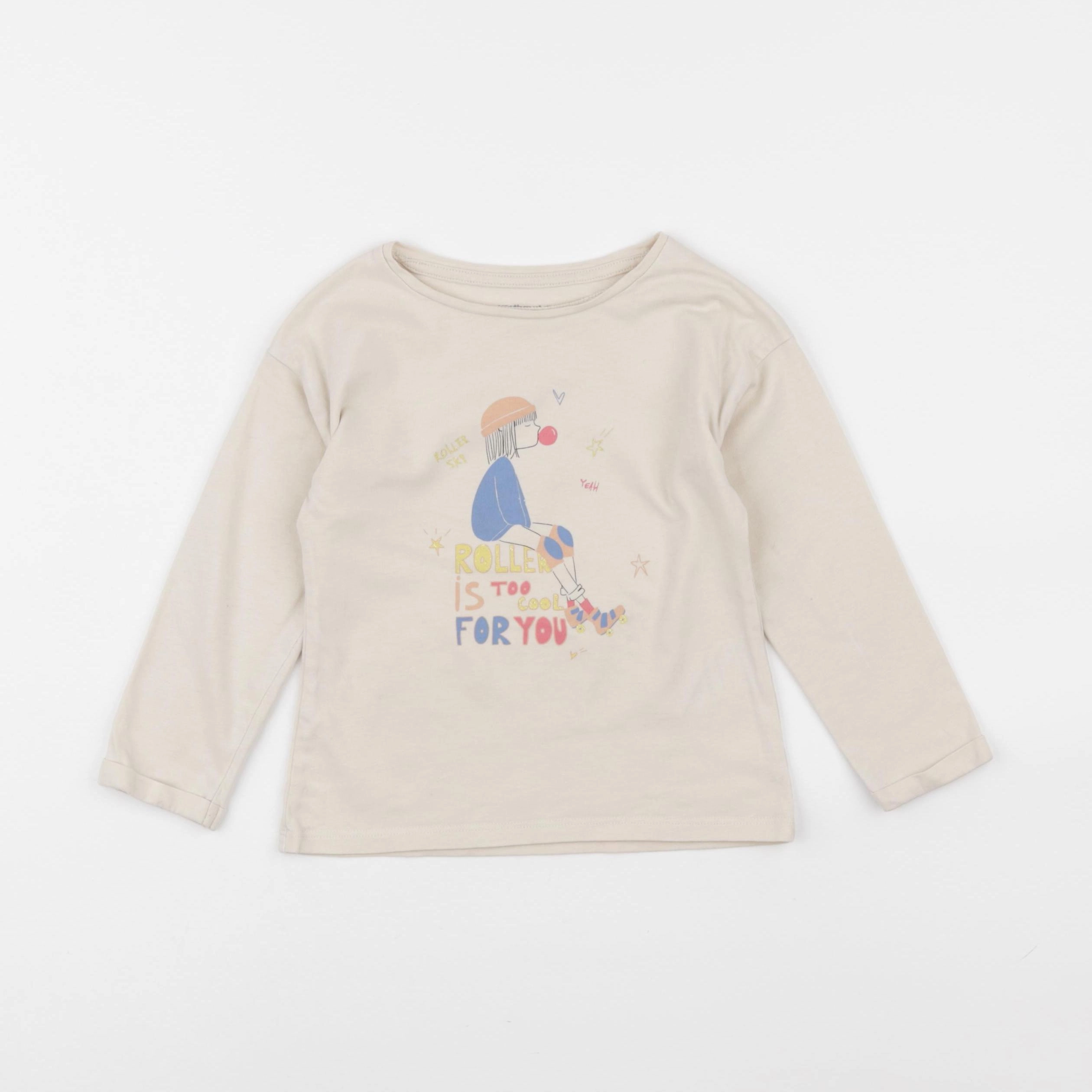 Vertbaudet - tee-shirt beige - 3 ans