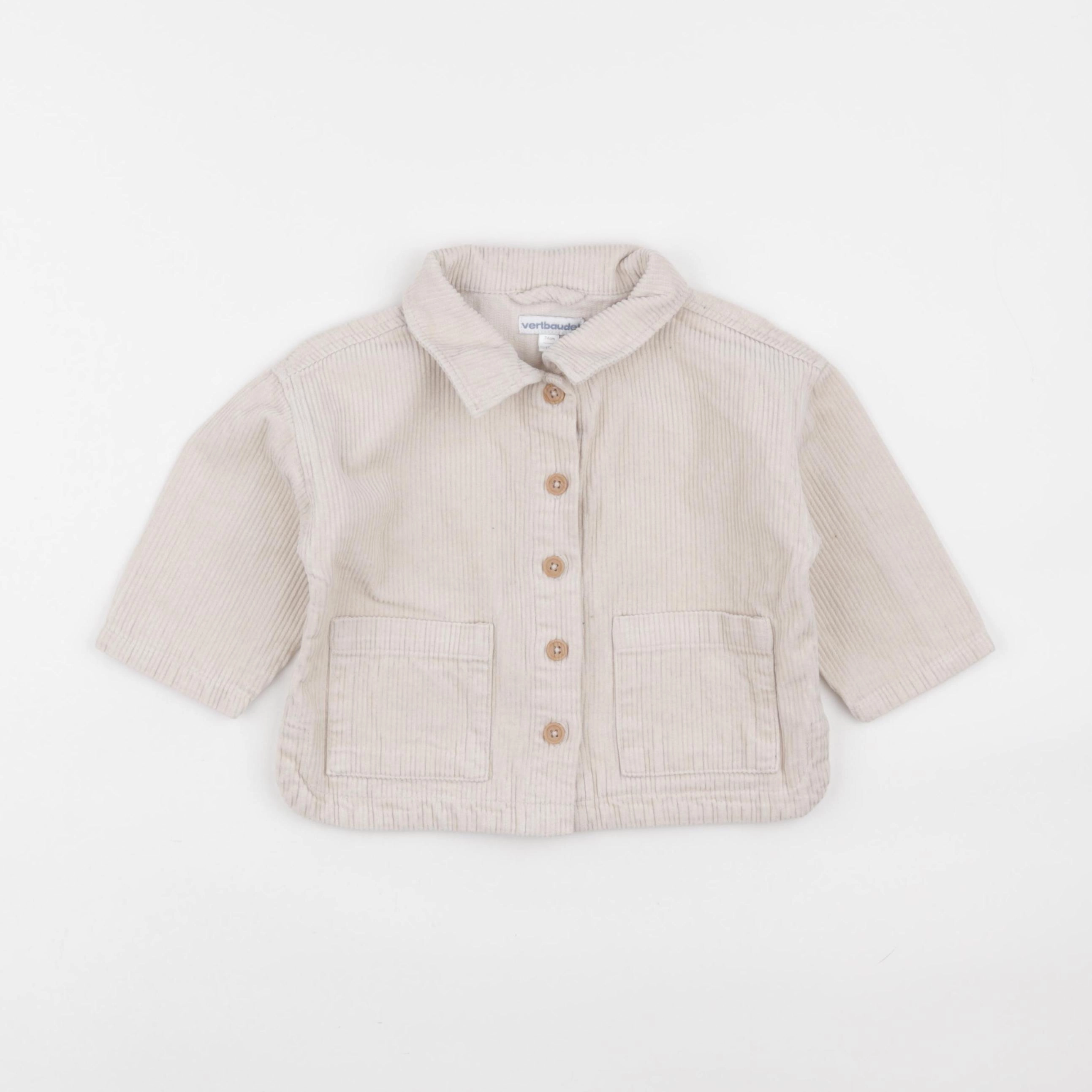 Vertbaudet - chemise beige - 12 mois