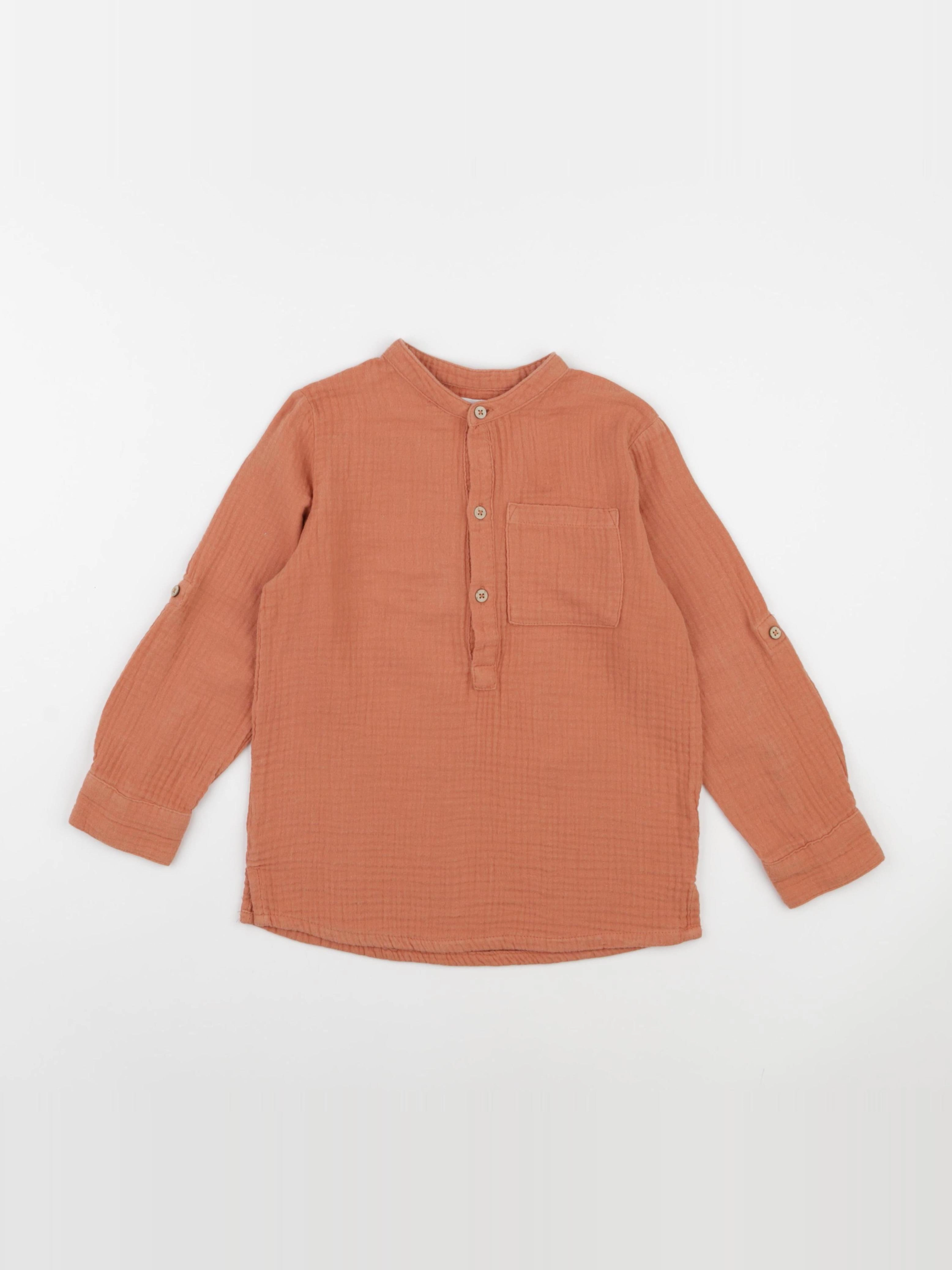 Vertbaudet - chemise orange - 8 ans