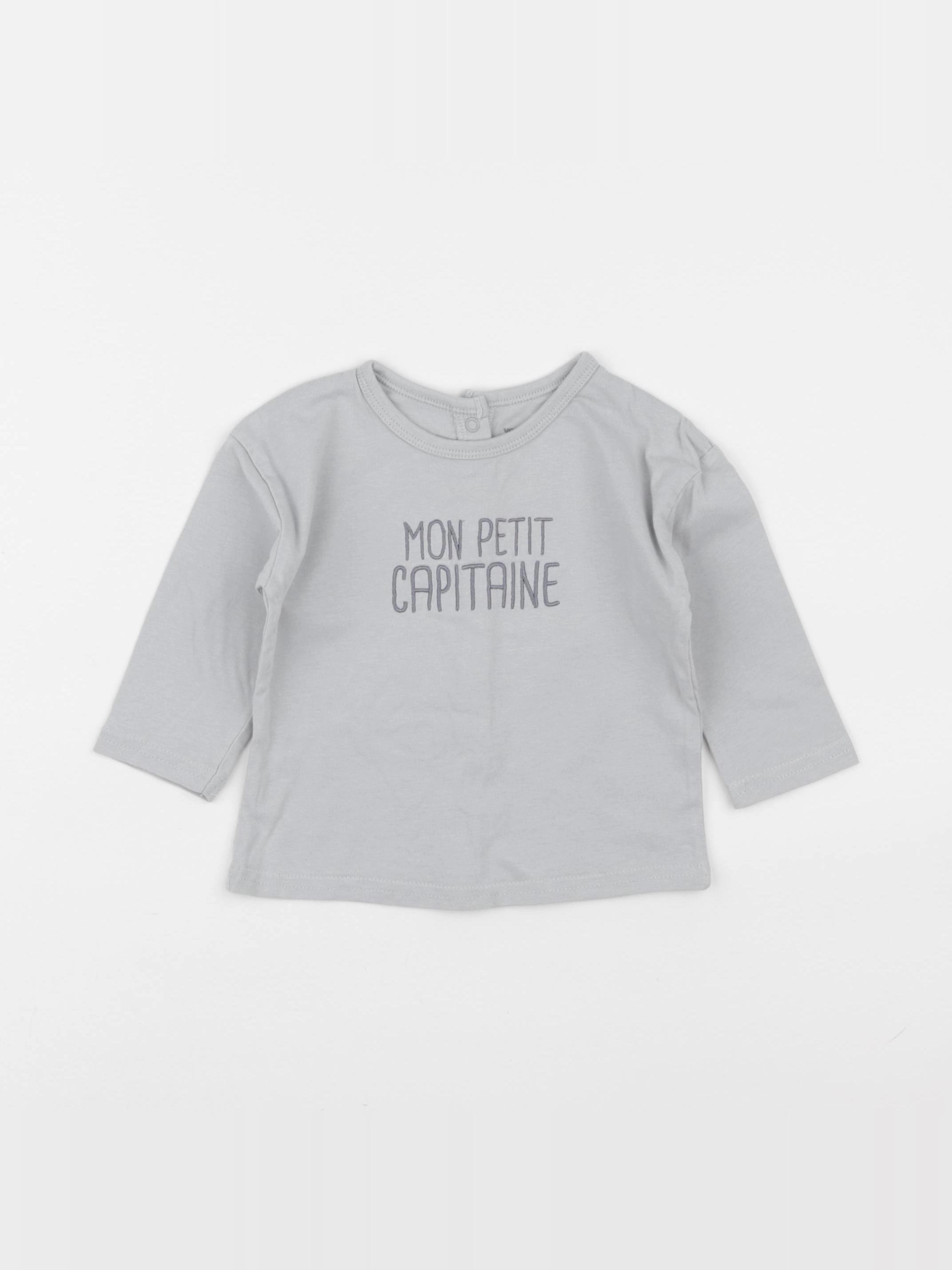 Vertbaudet - tee-shirt bleu - 9 mois