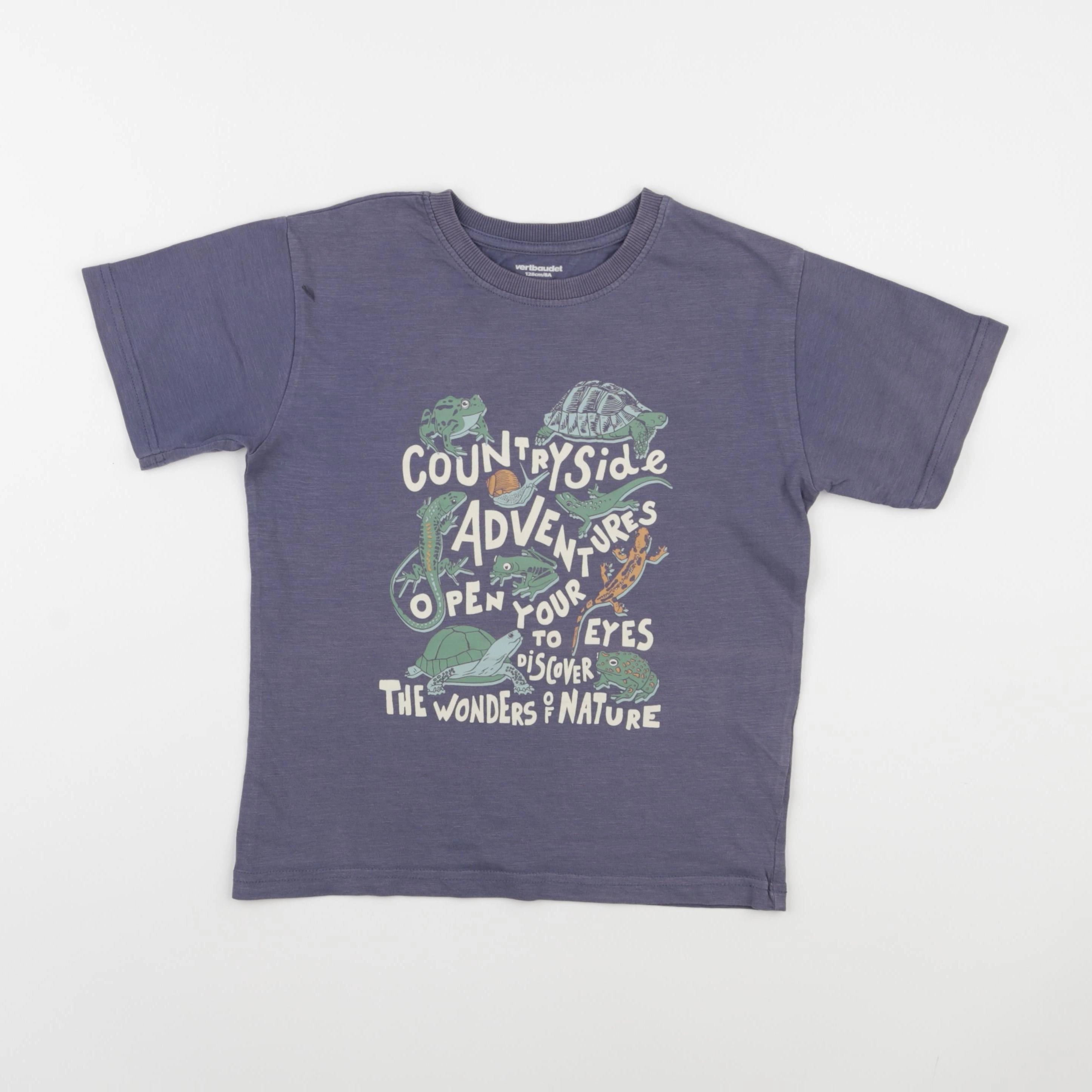 Vertbaudet - tee-shirt bleu - 8 ans