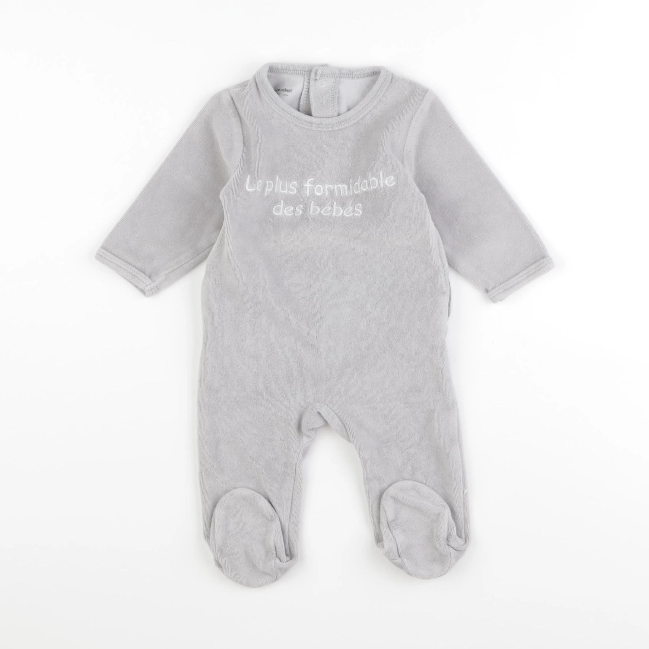 Vertbaudet - pyjama velours gris - 3 mois