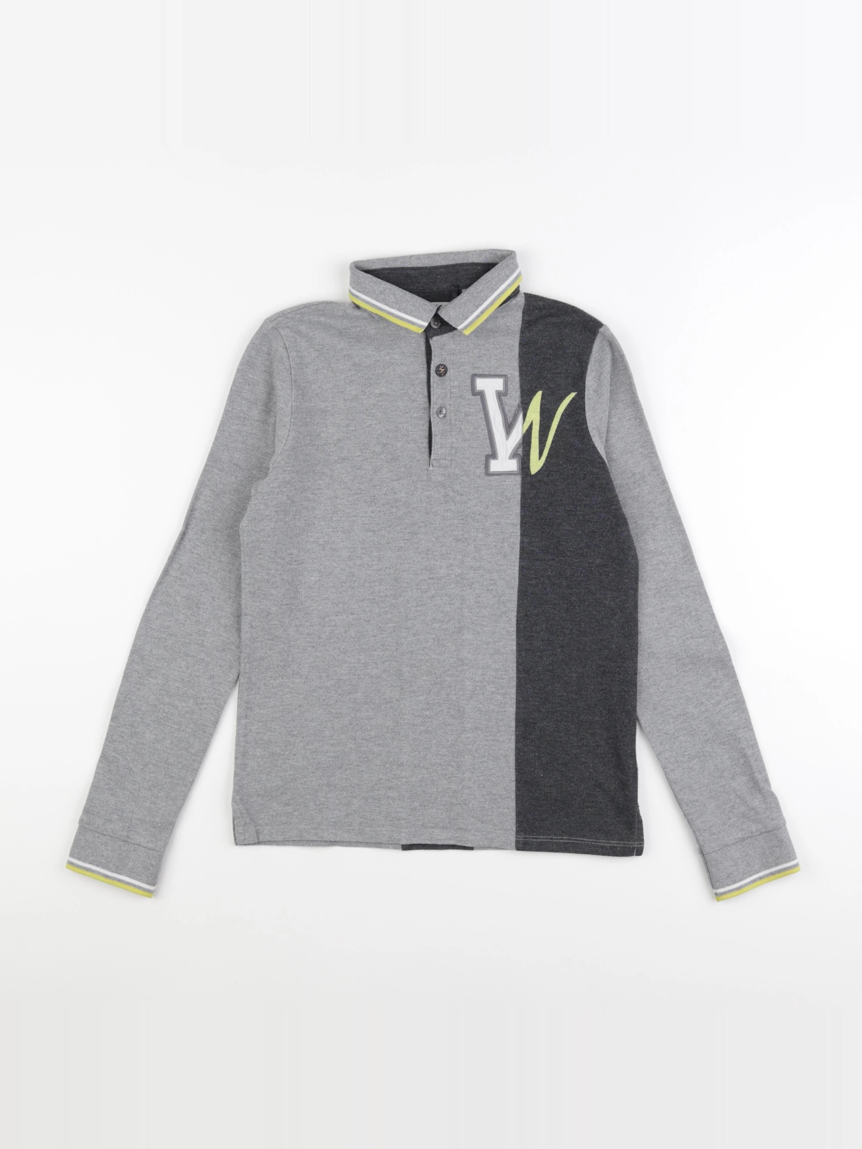 IKKS - polo imprimé au dos gris - 12 ans