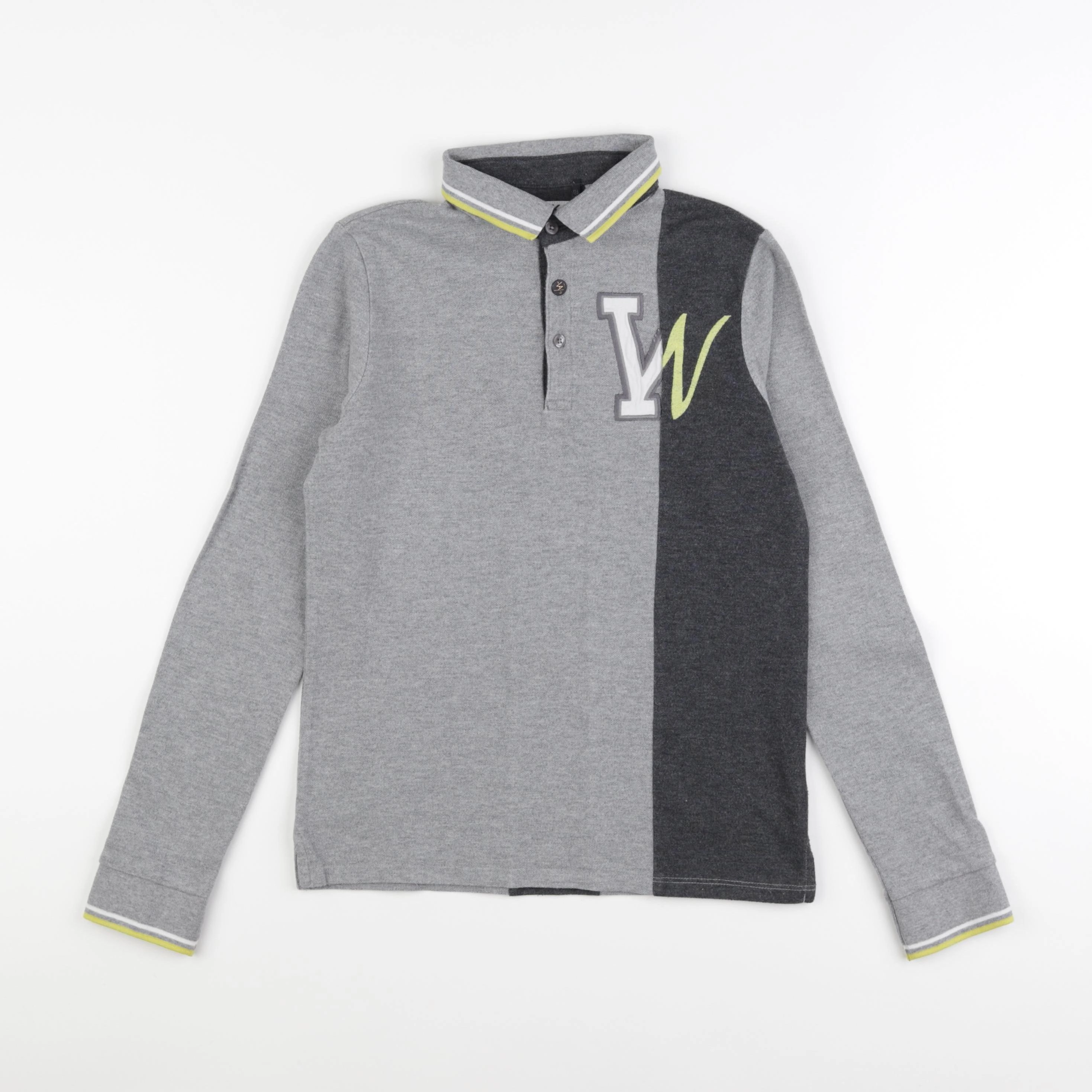 IKKS - polo imprimé au dos gris - 12 ans